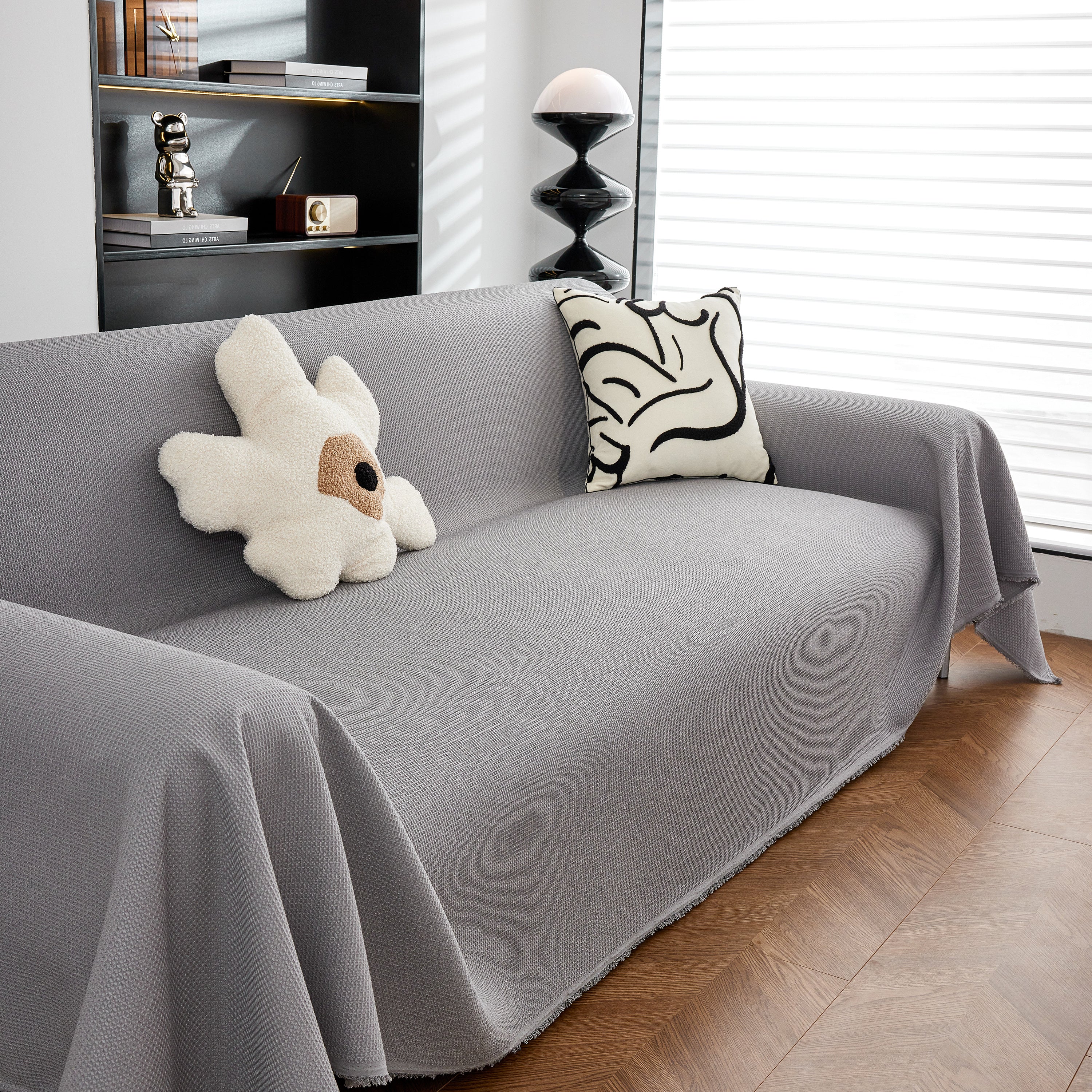 Waterproof Waffle Lattice Sofa Throw, Sofa Towel Cover for Couches, Simple Sofa Cover Blanket - Image 71