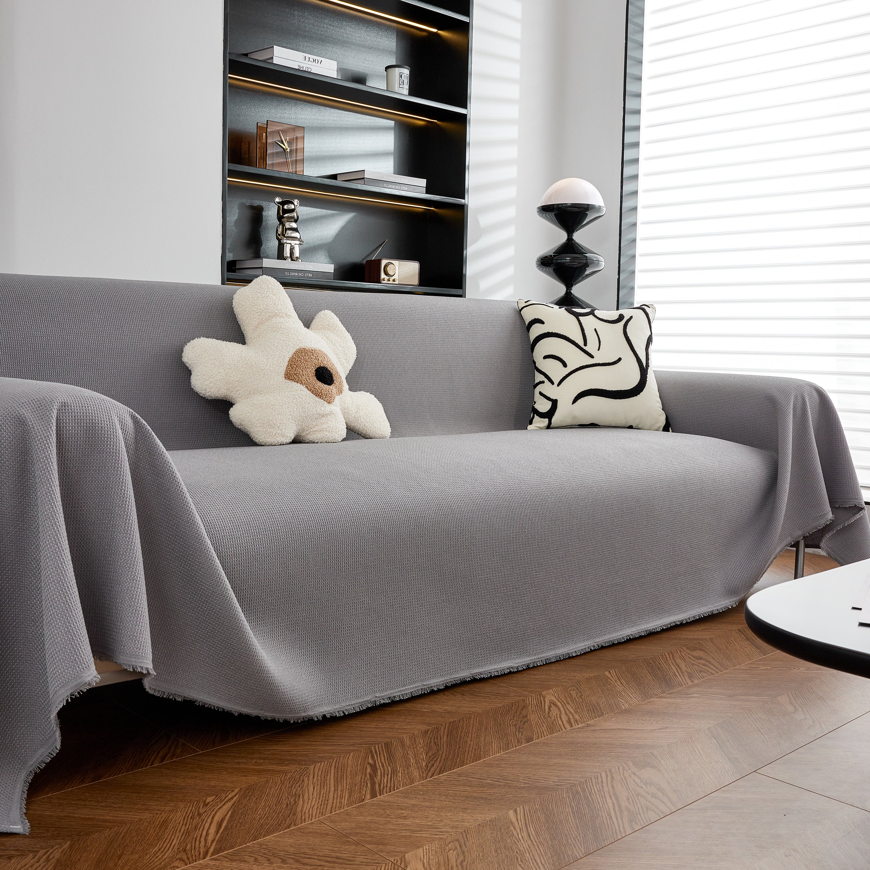 Waterproof Waffle Lattice Sofa Throw, Sofa Towel Cover for Couches, Simple Sofa Cover Blanket - Image 72