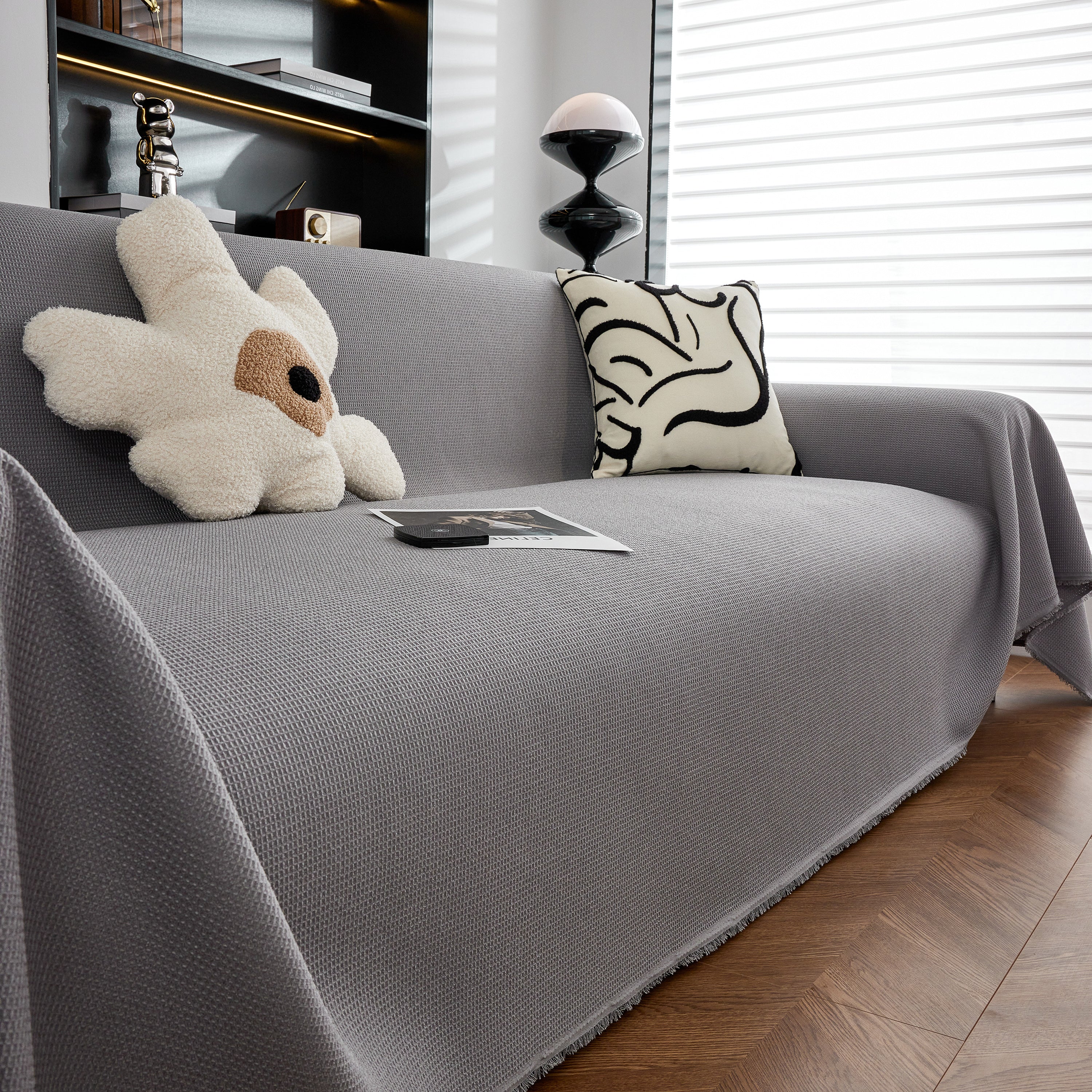 Waterproof Waffle Lattice Sofa Throw, Sofa Towel Cover for Couches, Simple Sofa Cover Blanket - Image 74