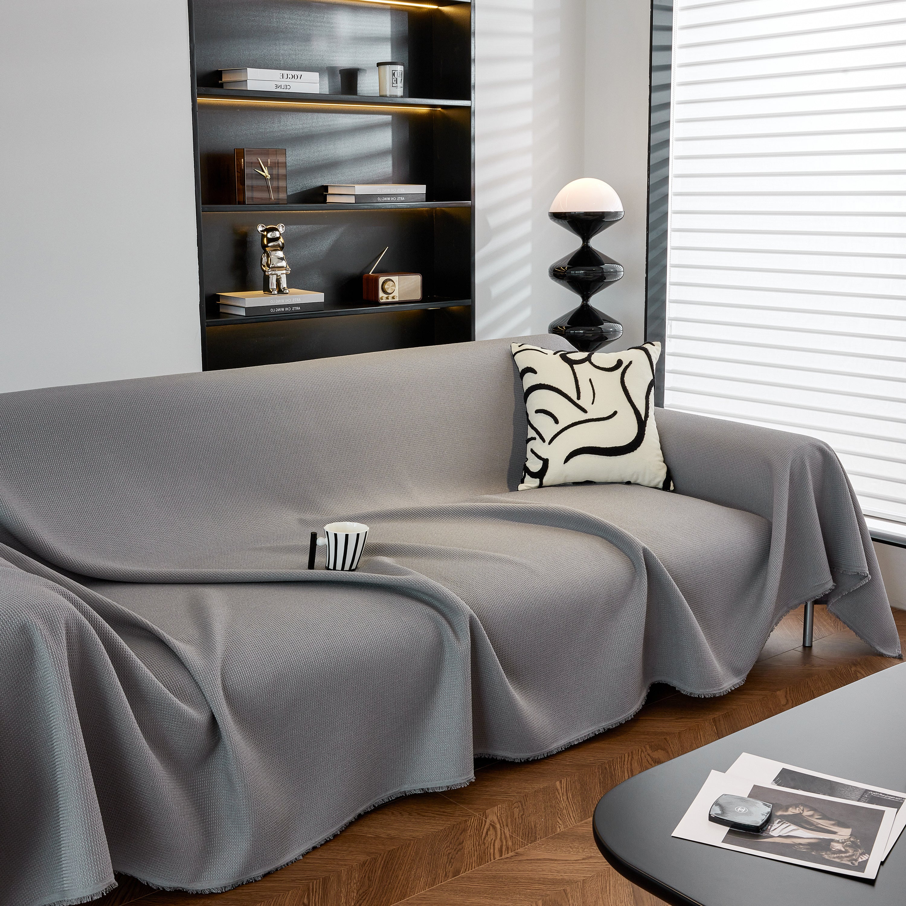 Waterproof Waffle Lattice Sofa Throw, Sofa Towel Cover for Couches, Simple Sofa Cover Blanket - Image 80