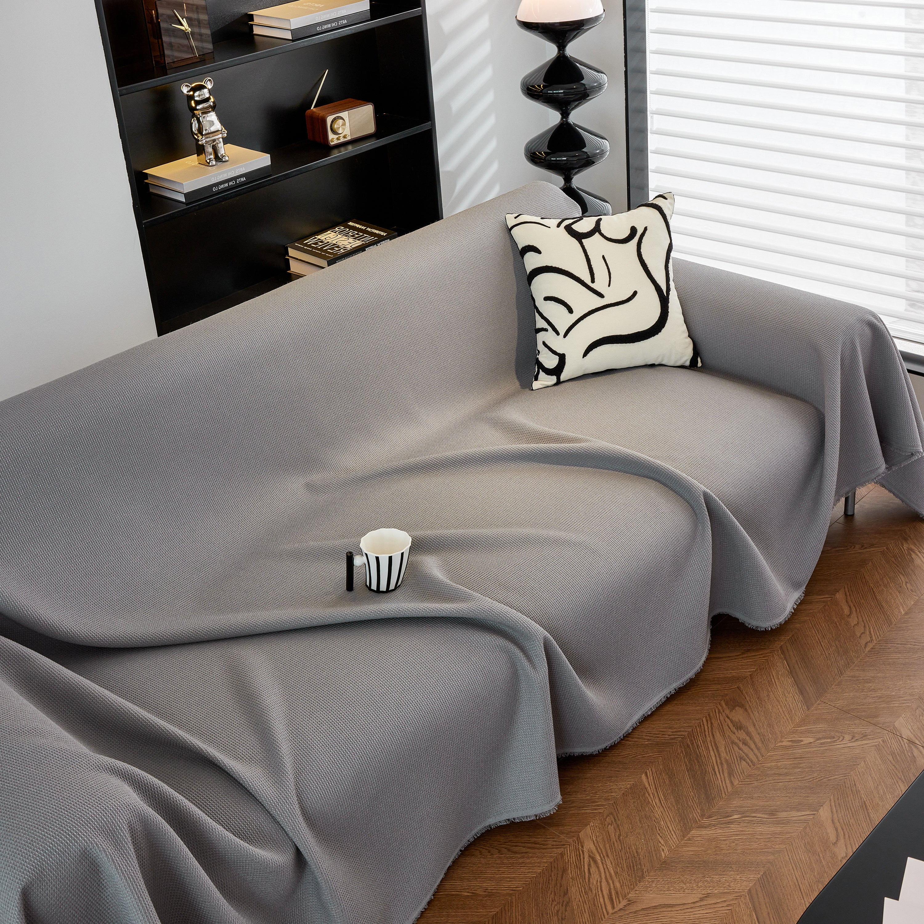 Waterproof Waffle Lattice Sofa Throw, Sofa Towel Cover for Couches, Simple Sofa Cover Blanket - Image 83