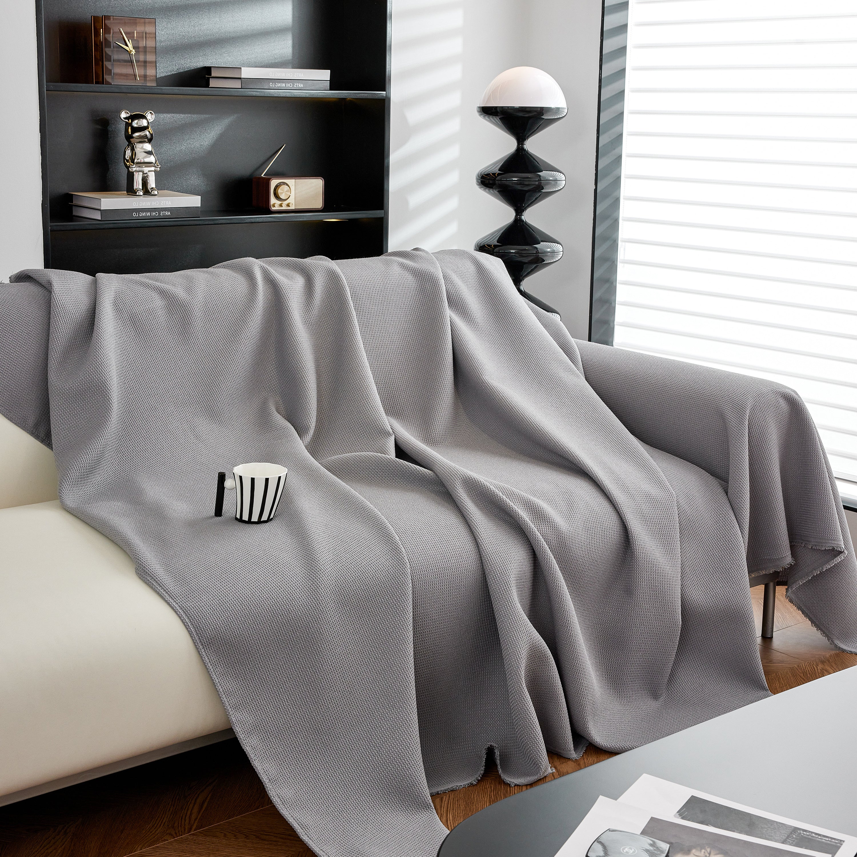 Waterproof Waffle Lattice Sofa Throw, Sofa Towel Cover for Couches, Simple Sofa Cover Blanket - Image 86