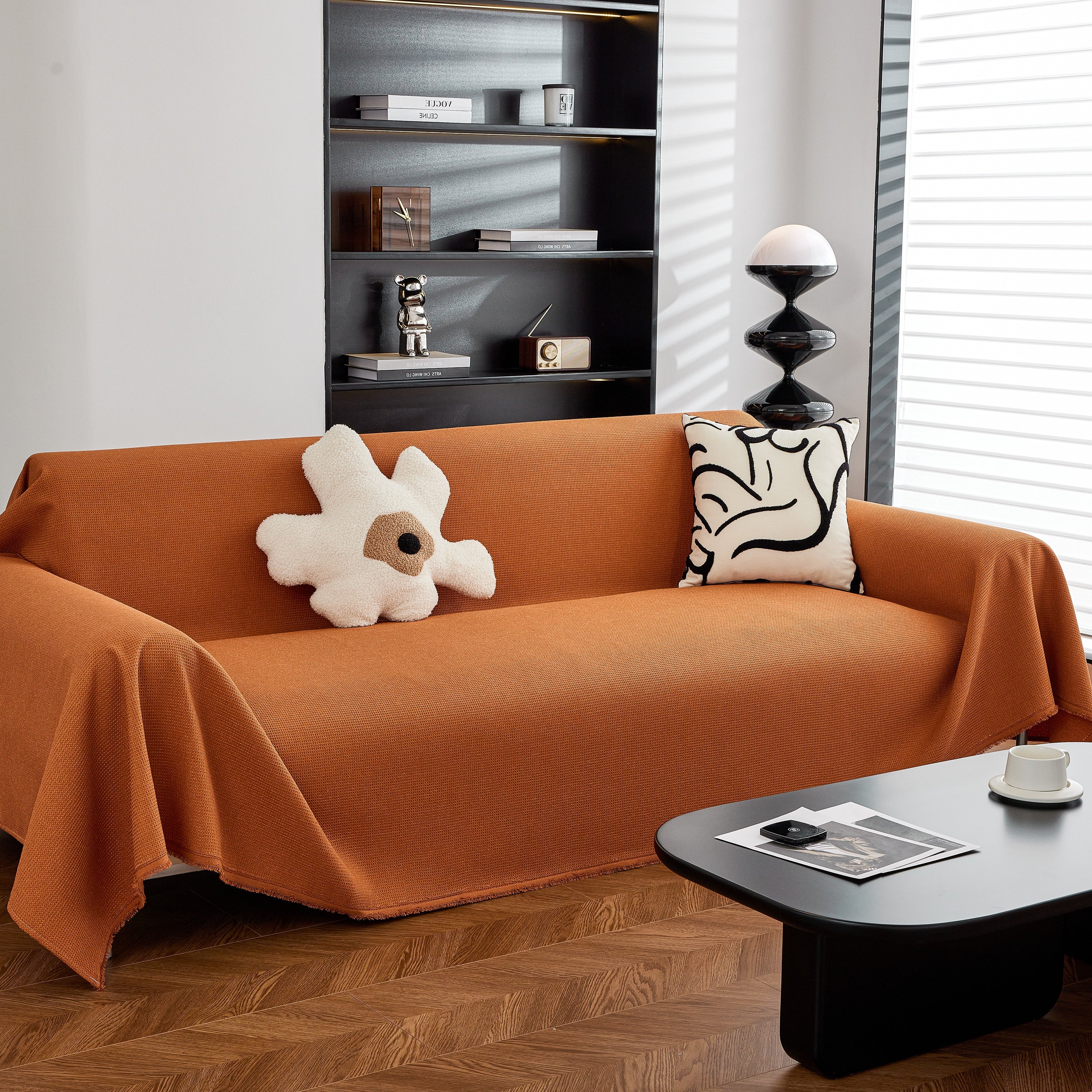 Waterproof Waffle Lattice Sofa Throw, Sofa Towel Cover for Couches, Simple Sofa Cover Blanket - Image 94