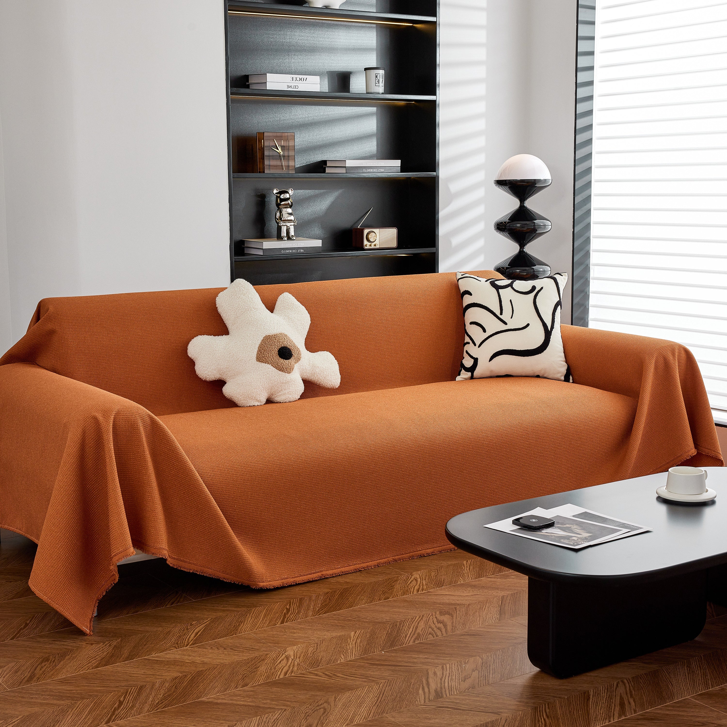 Waterproof Waffle Lattice Sofa Throw, Sofa Towel Cover for Couches, Simple Sofa Cover Blanket - Image 95