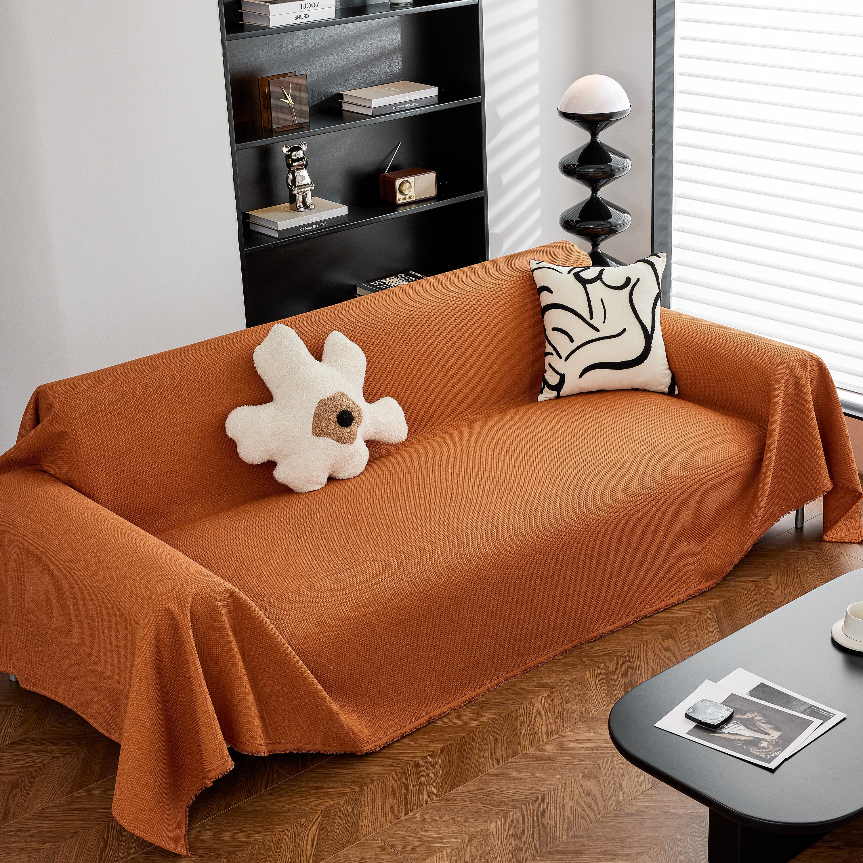 Waterproof Waffle Lattice Sofa Throw, Sofa Towel Cover for Couches, Simple Sofa Cover Blanket - Image 96