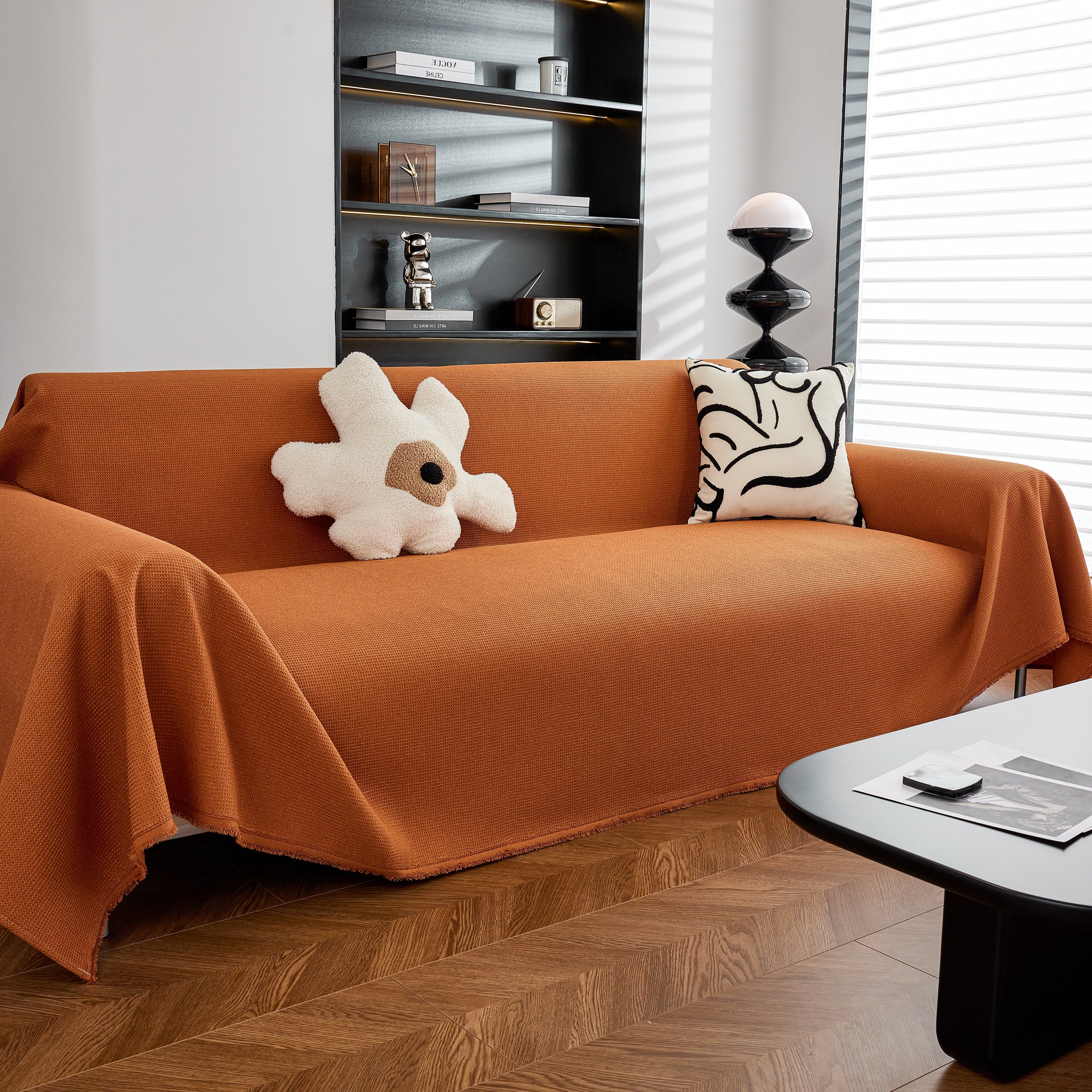 Waterproof Waffle Lattice Sofa Throw, Sofa Towel Cover for Couches, Simple Sofa Cover Blanket - Image 97