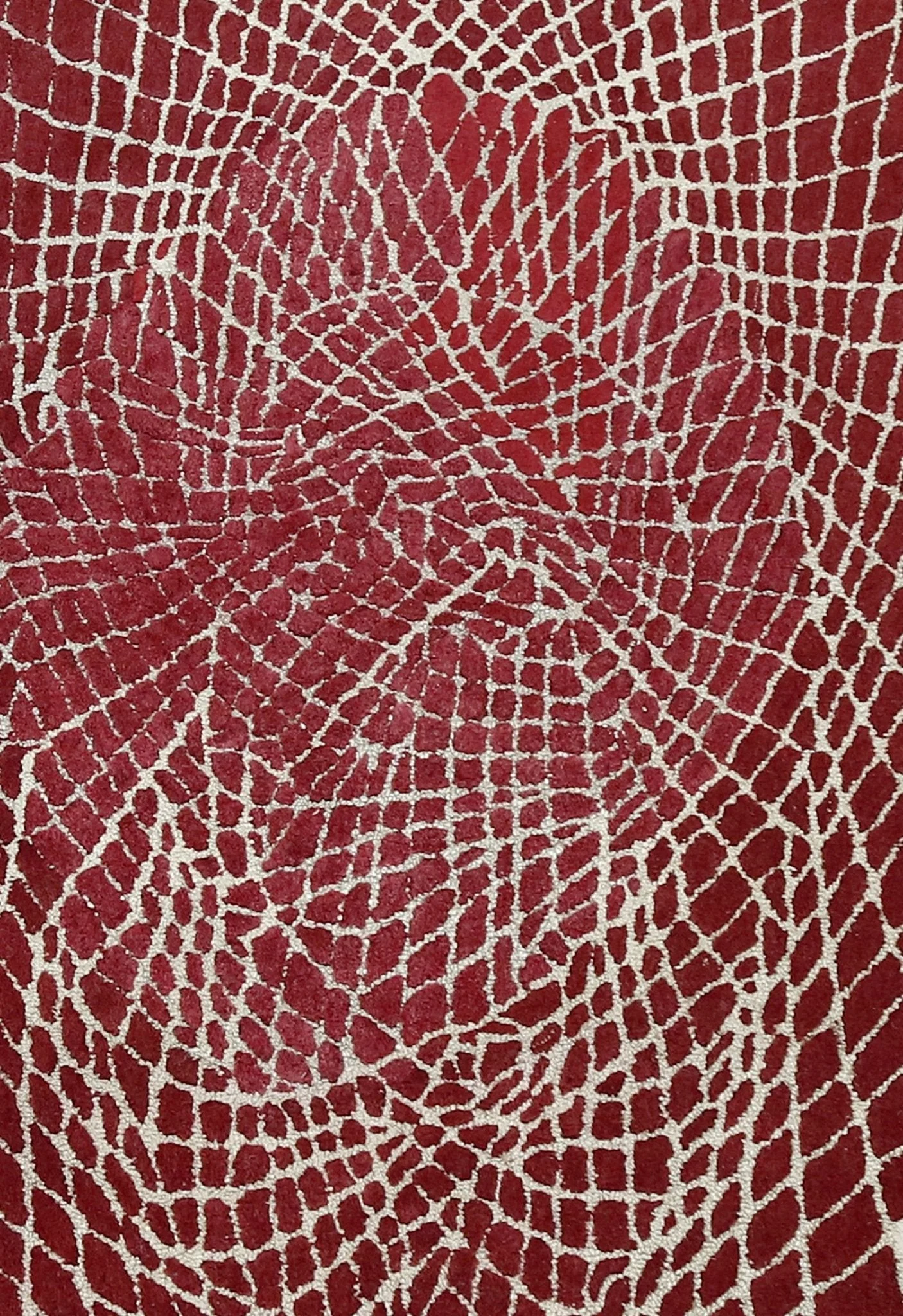 Web Hand Tufted 5x8 Modern Style Maroon Wool Area Rug - Image 5
