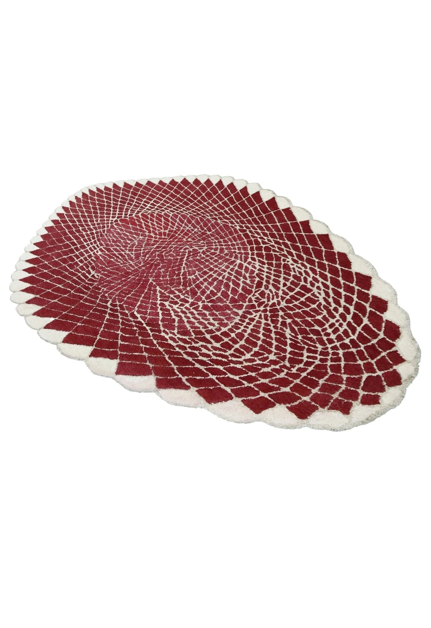 Web Hand Tufted 5x8 Modern Style Maroon Wool Area Rug - Image 7