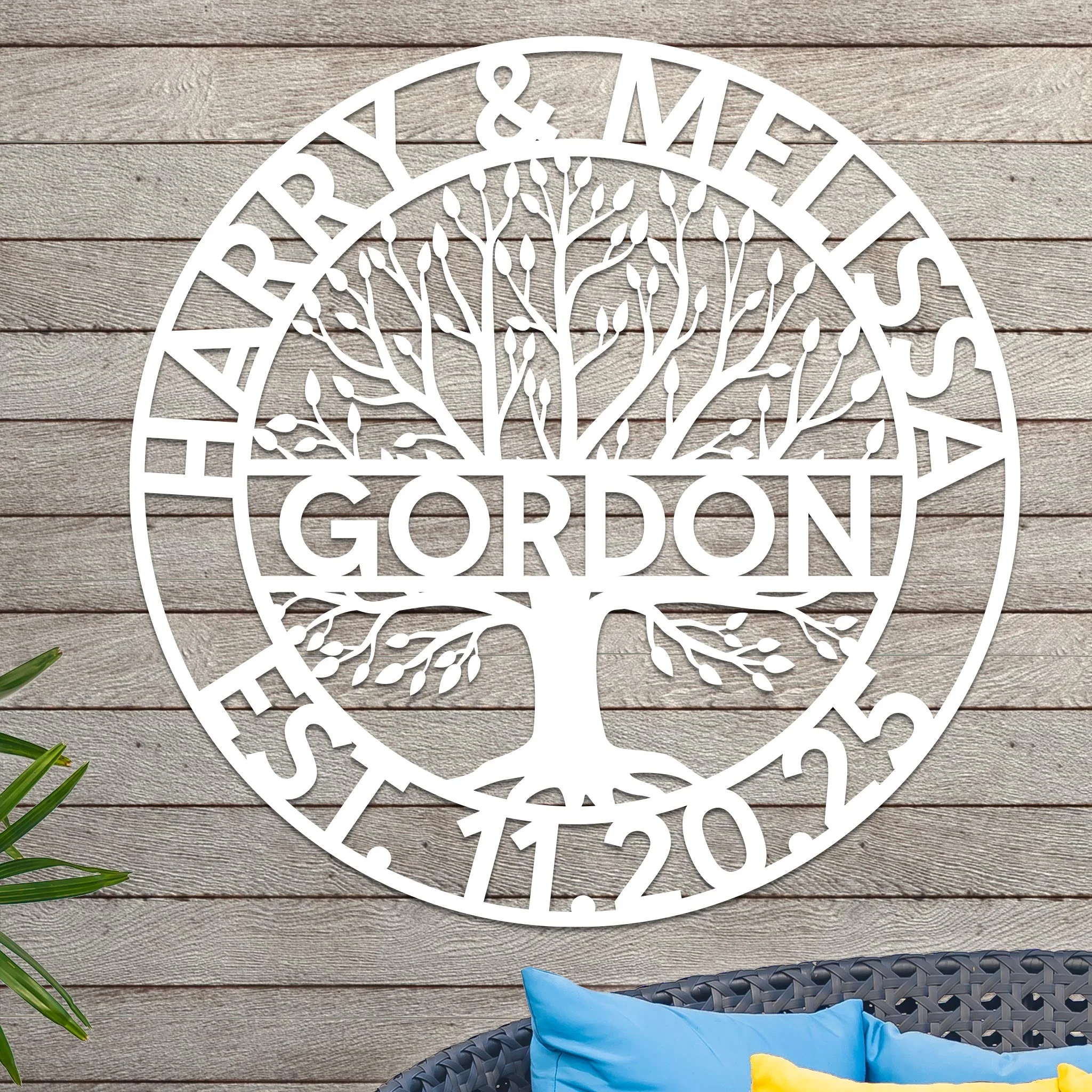 Wedding Anniversary Sign w Names & Date - Image 2