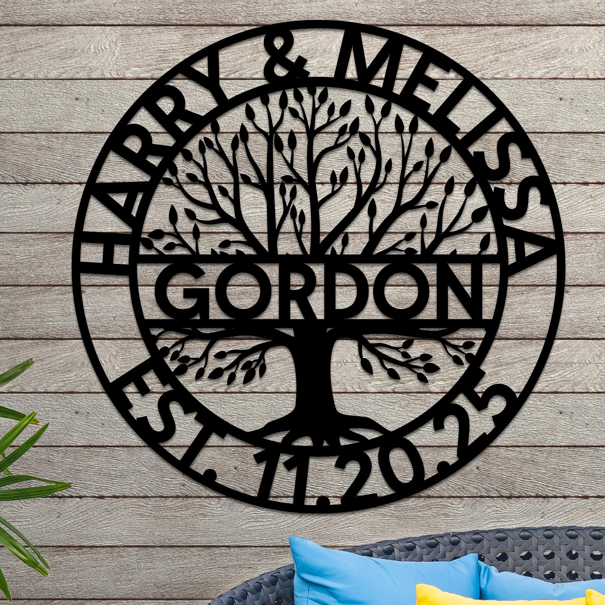 Wedding Anniversary Sign w Names & Date - Image 3