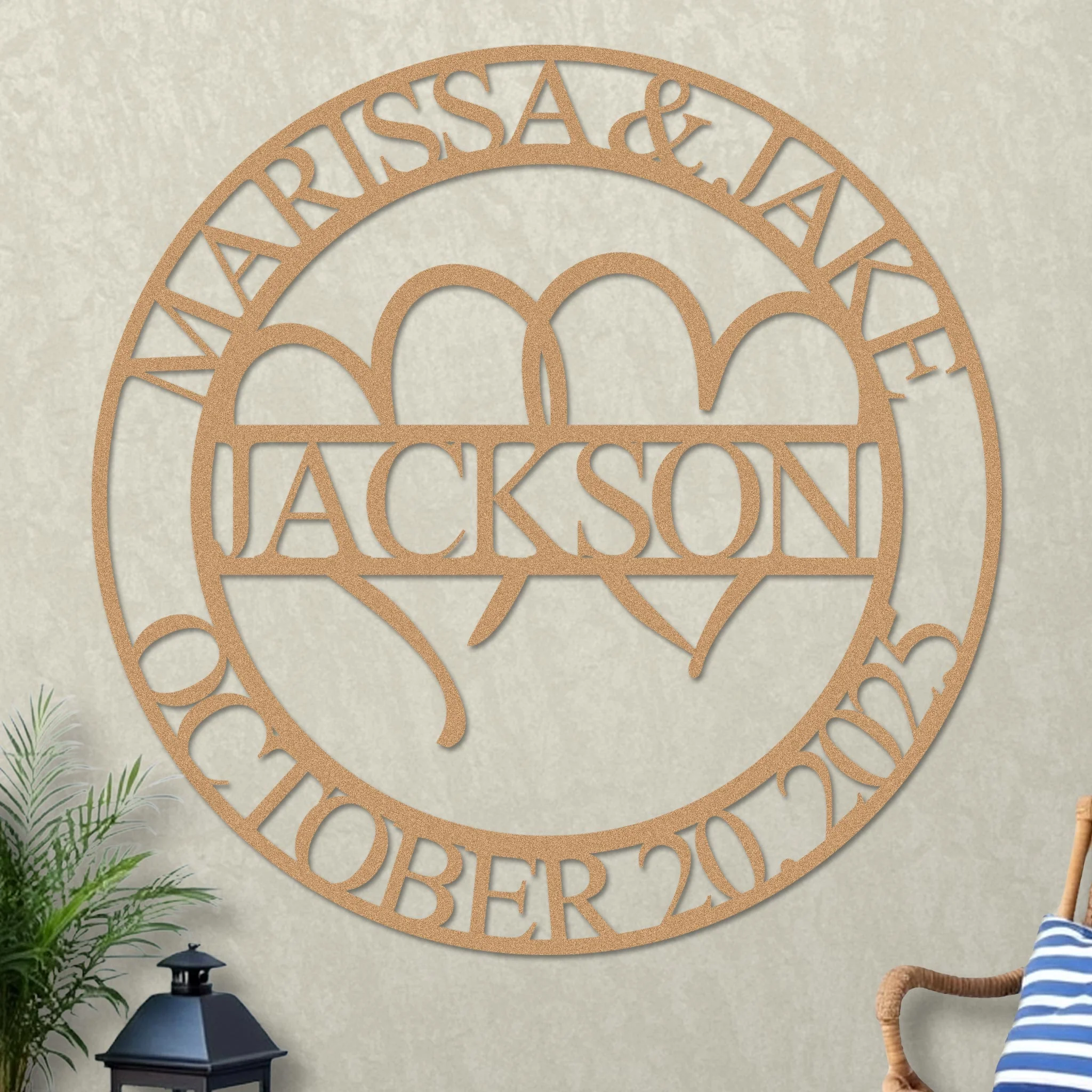 Wedding Sign, Hearts, Names and Established Year - Image 3