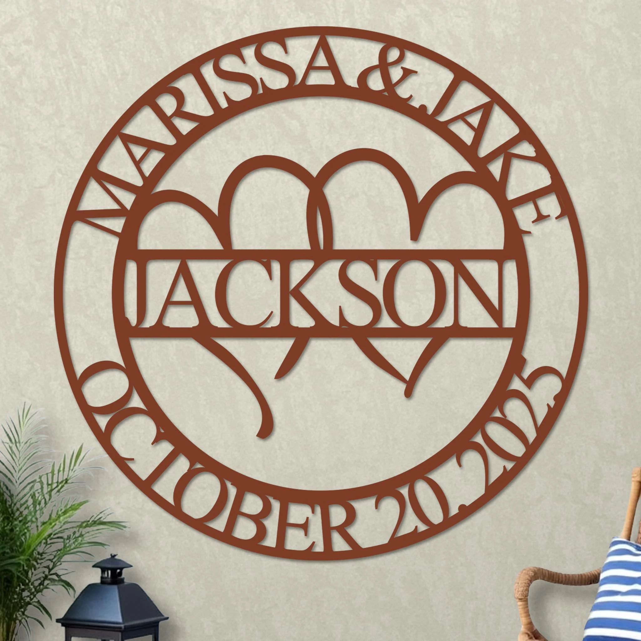 Wedding Sign, Hearts, Names and Established Year - Image 4