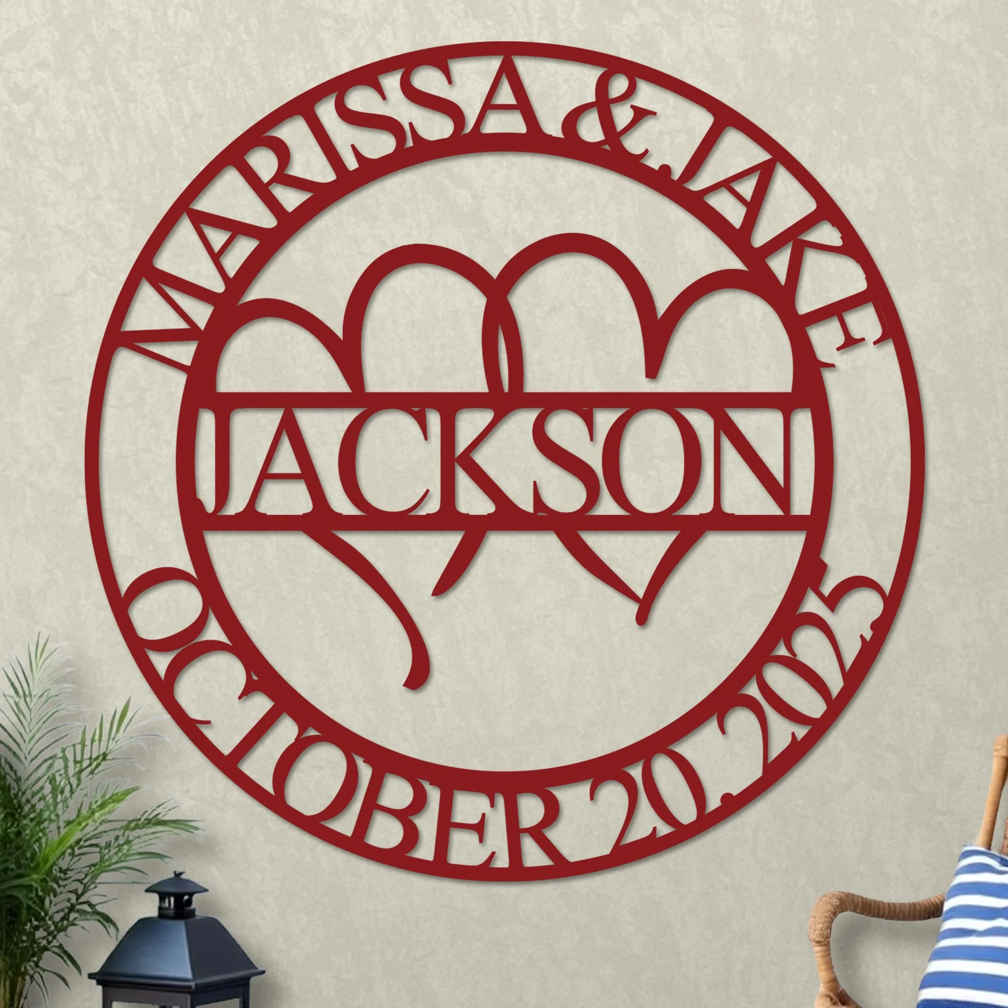 Wedding Sign, Hearts, Names and Established Year - Image 9