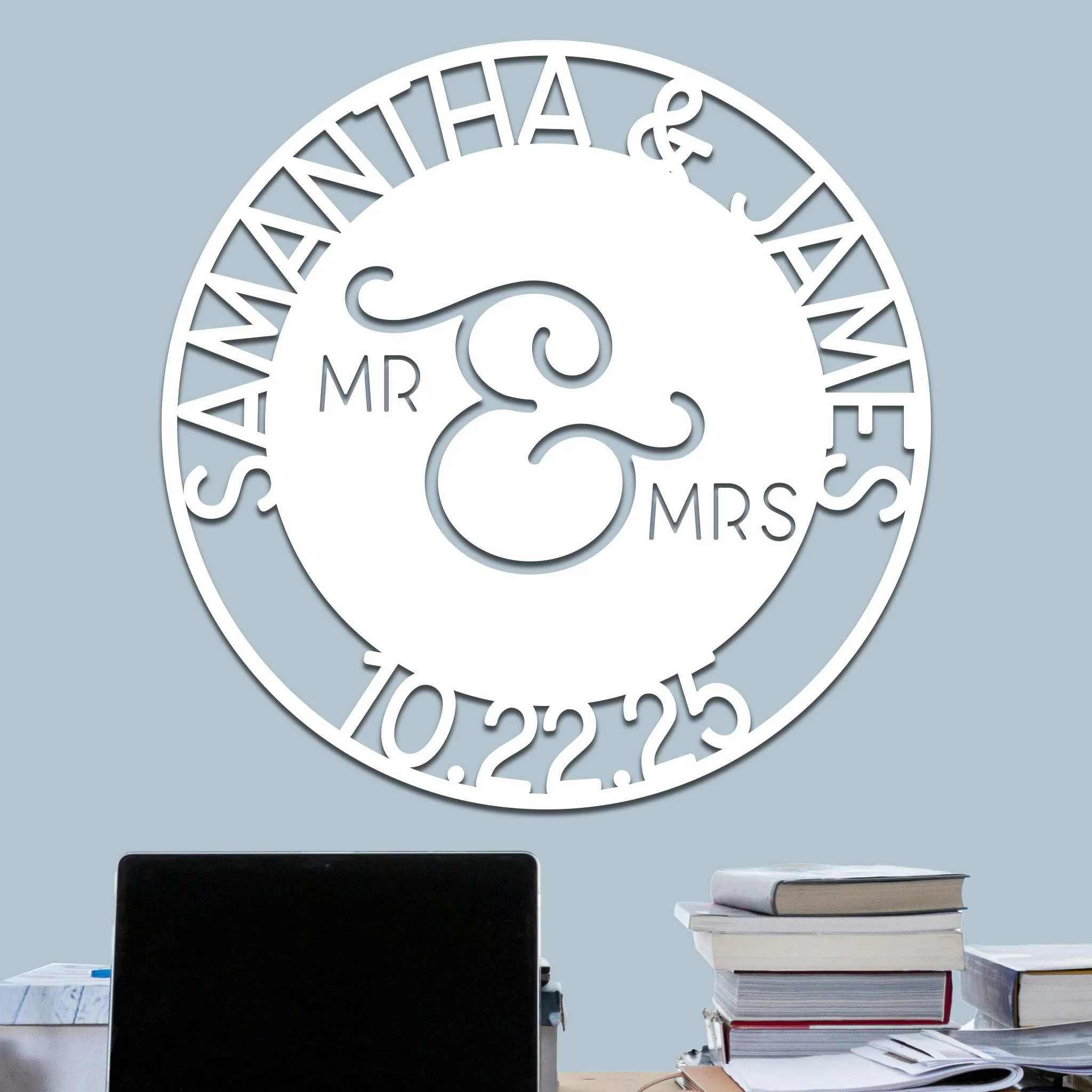 Wedding Sign, Mr & Mrs, Names and Date 2 - Image 2