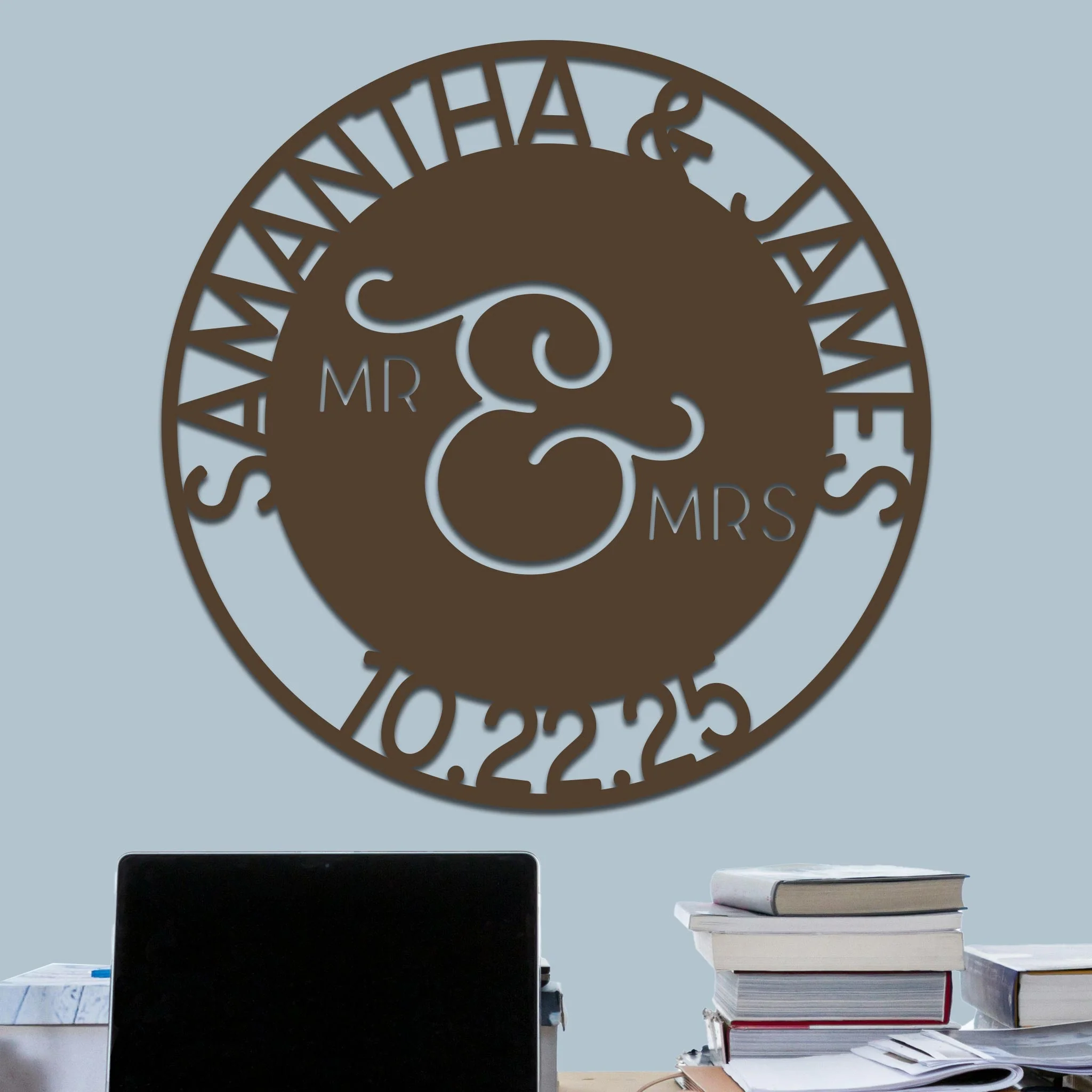 Wedding Sign, Mr & Mrs, Names and Date 2 - Image 5