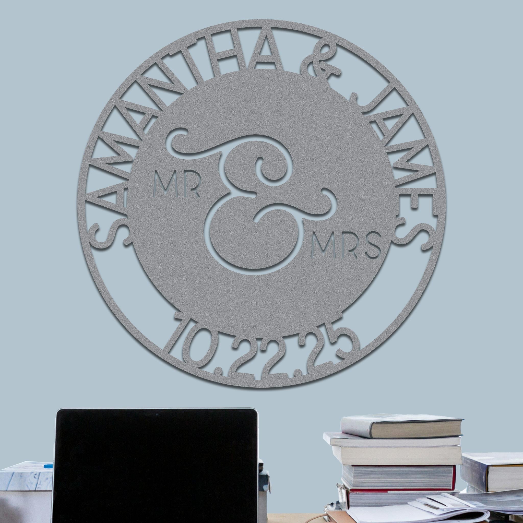 Wedding Sign, Mr & Mrs, Names and Date 2 - Image 6