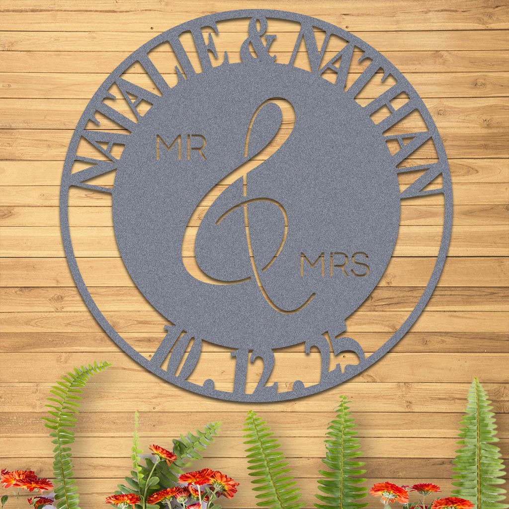 Wedding Sign, Mr & Mrs, Names and Date - Image 3