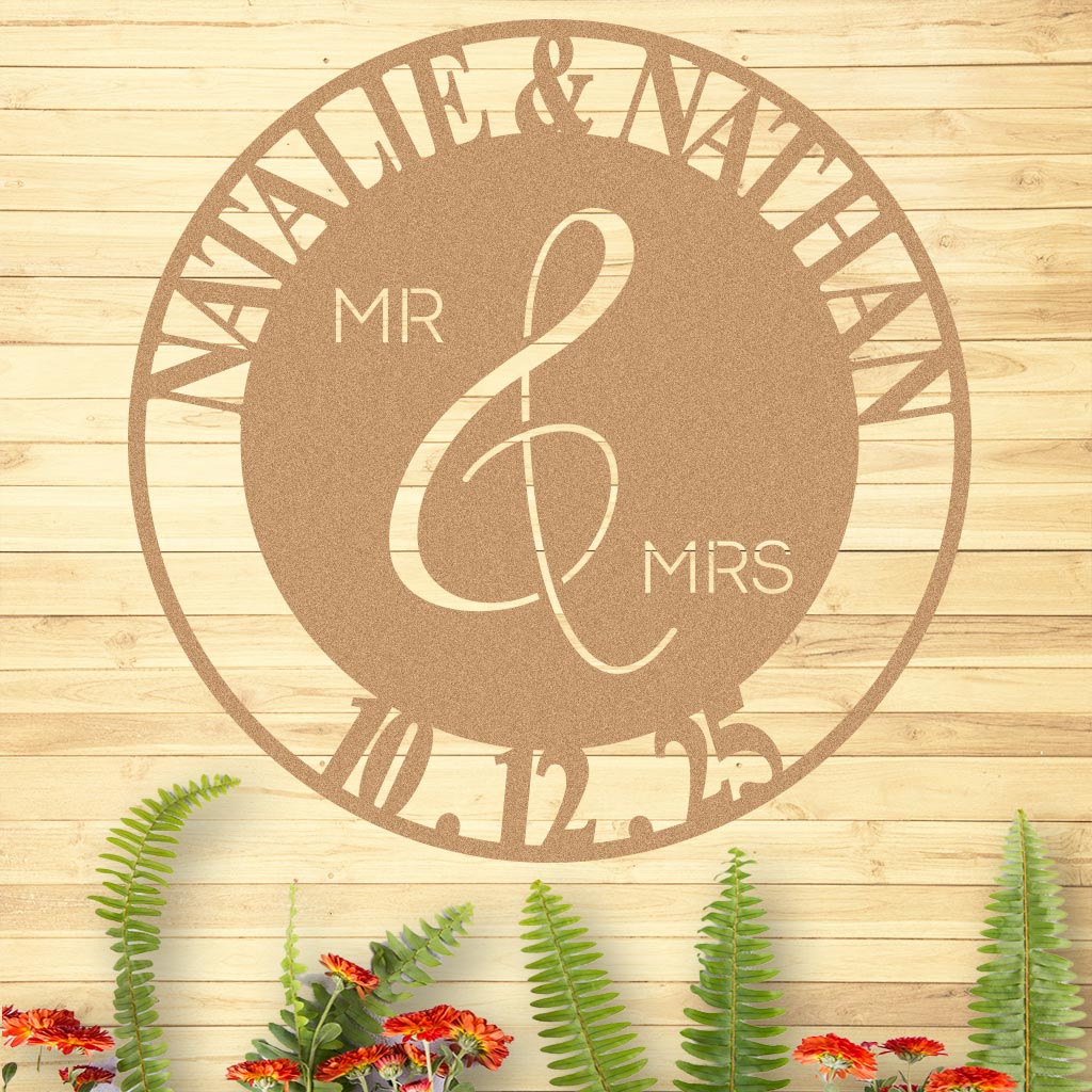 Wedding Sign, Mr & Mrs, Names and Date - Image 7