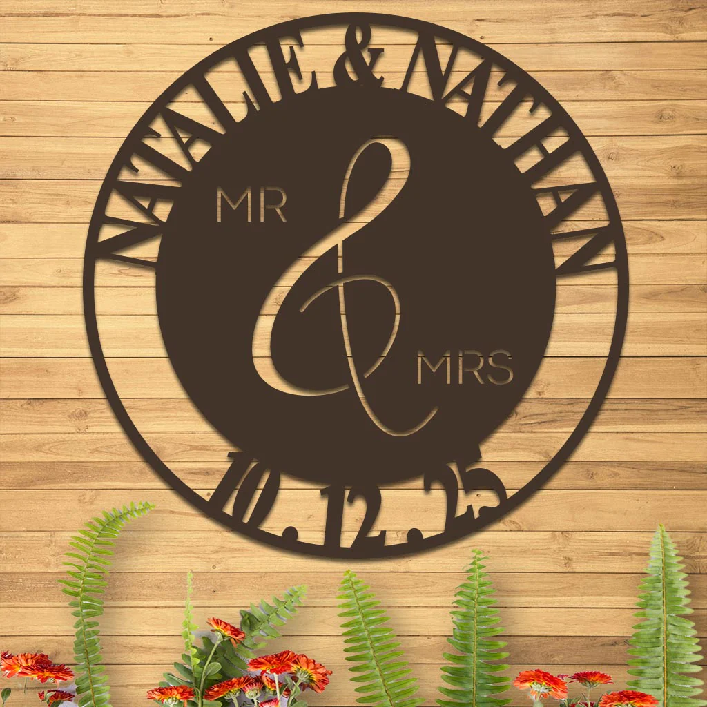 Wedding Sign, Mr & Mrs, Names and Date - Image 9