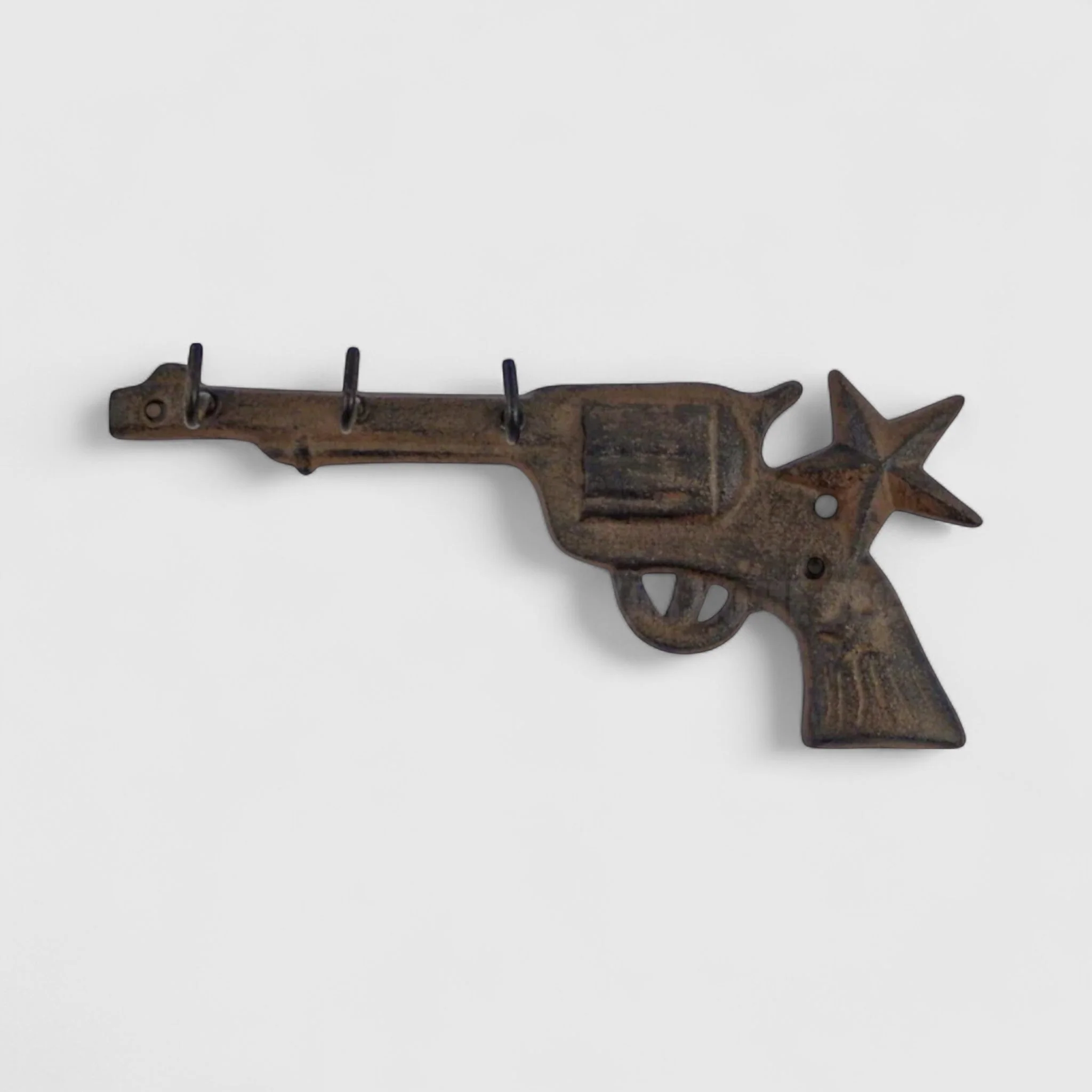 Western Cast Iron Gun Hooks with Star, Unique Frontier Decor - Image 2