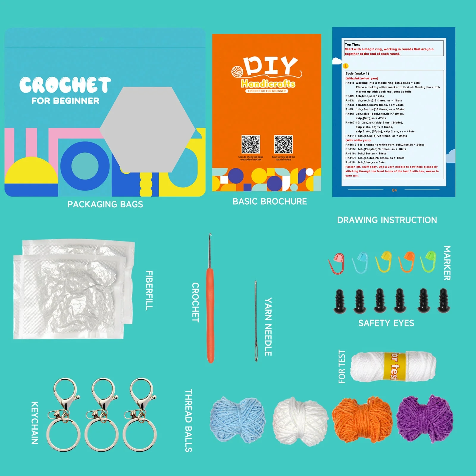 Whale Amigurumi DIY Crochet Kit Wizardi F07N8-M43 - Image 5