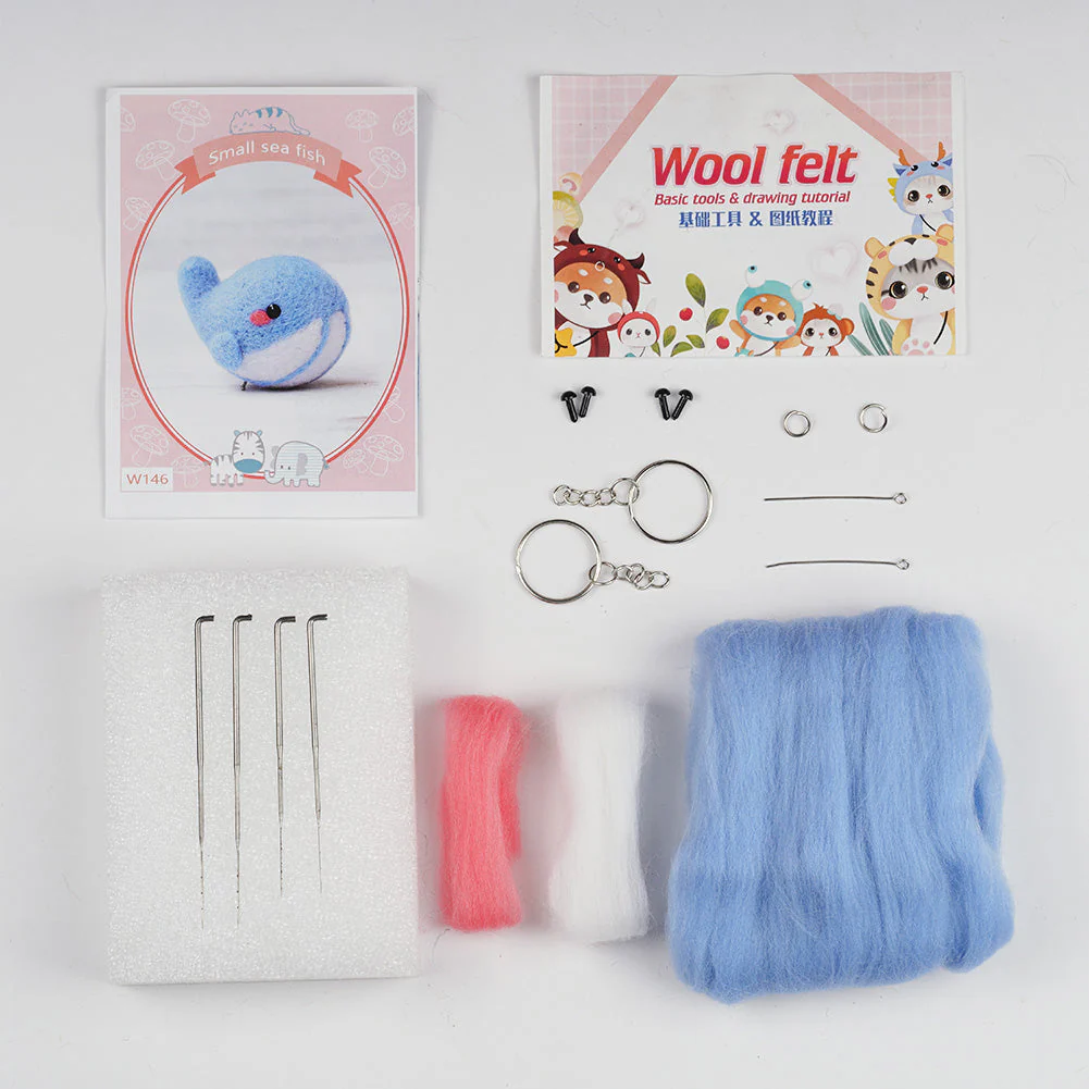 Whale Needle Felting Kit. Wizardi DIY Wool Craft Kit F07N8-146 - Image 3