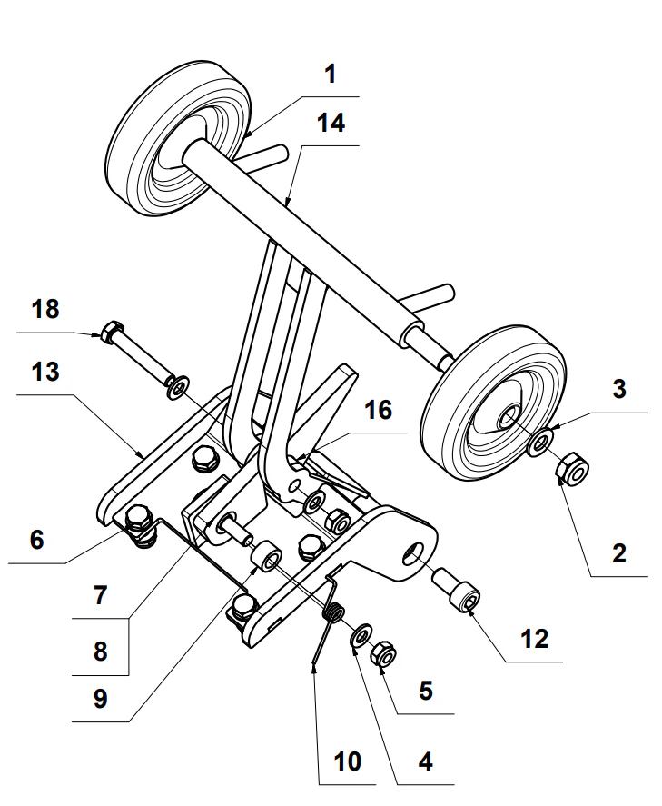 Wheel Kit for TPC90H Plate Compactor - Image 2
