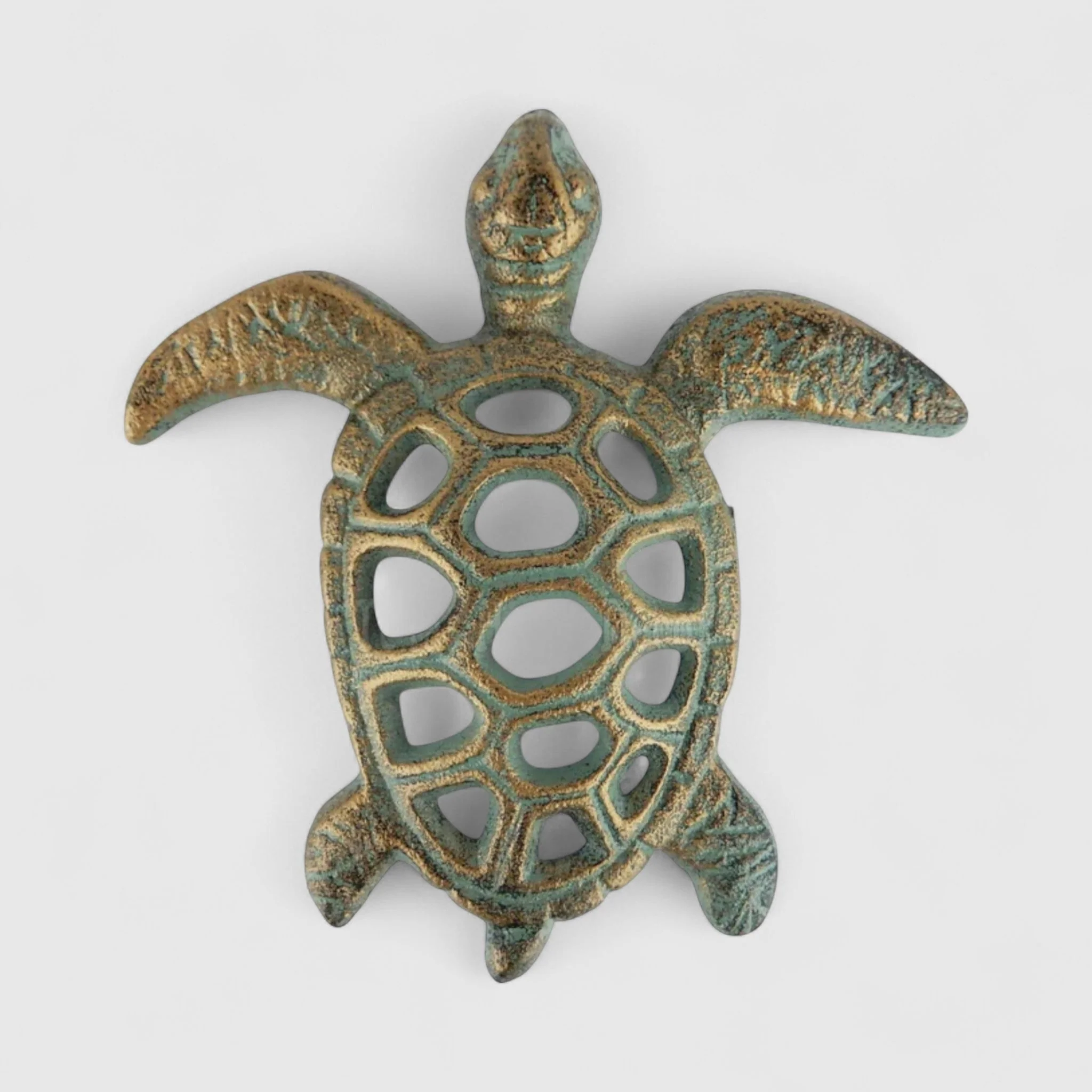 Turtle Figurine, Antique Bronze Cast Iron Coastal Decor Accent - Image 2