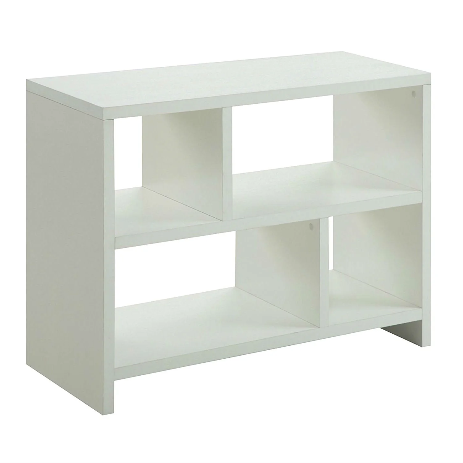 White 2-Shelf Modern Bookcase Console Table - Image 3