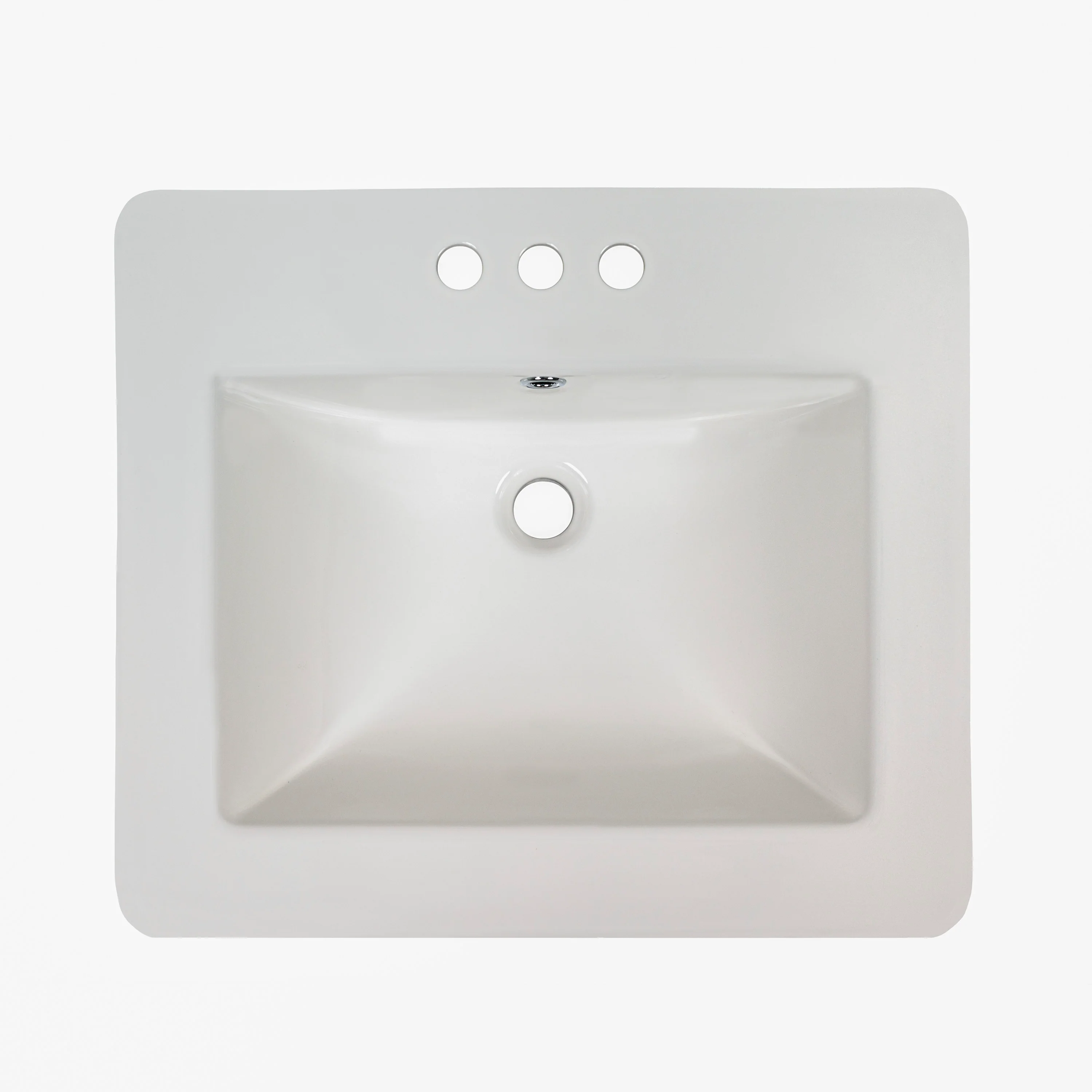 White 21"x18" Porcelain Top Mount Sink - MSI Collection - Image 6