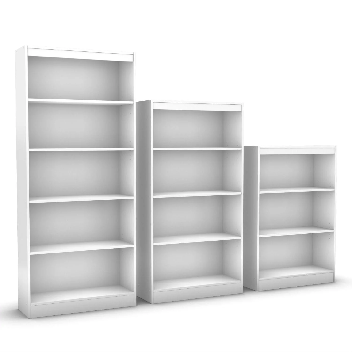 White 4-Shelf Bookcase with 2 Adjustable Shelves - Image 2