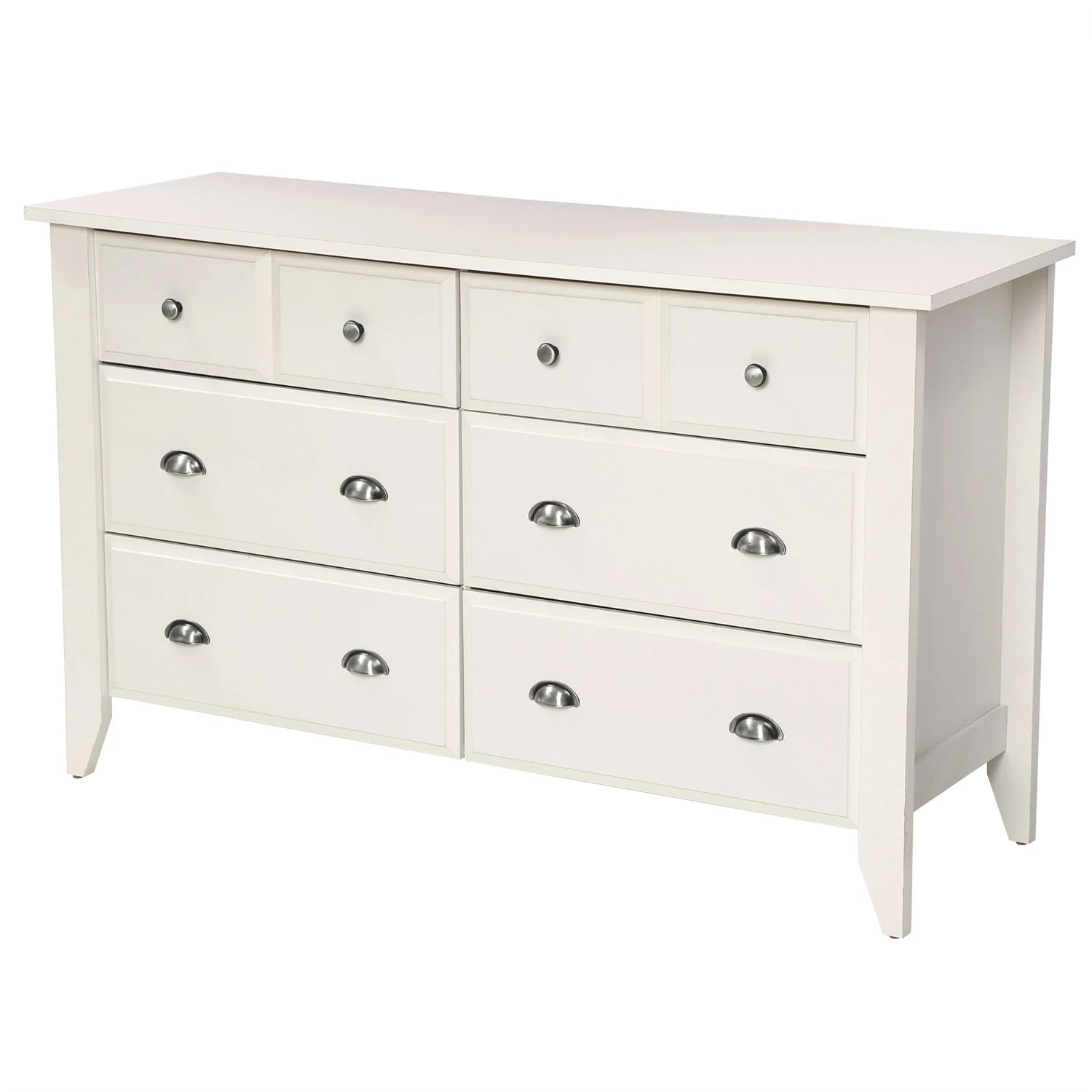 White 6-Drawer Dresser Traditional Design - Made in USA - Image 3