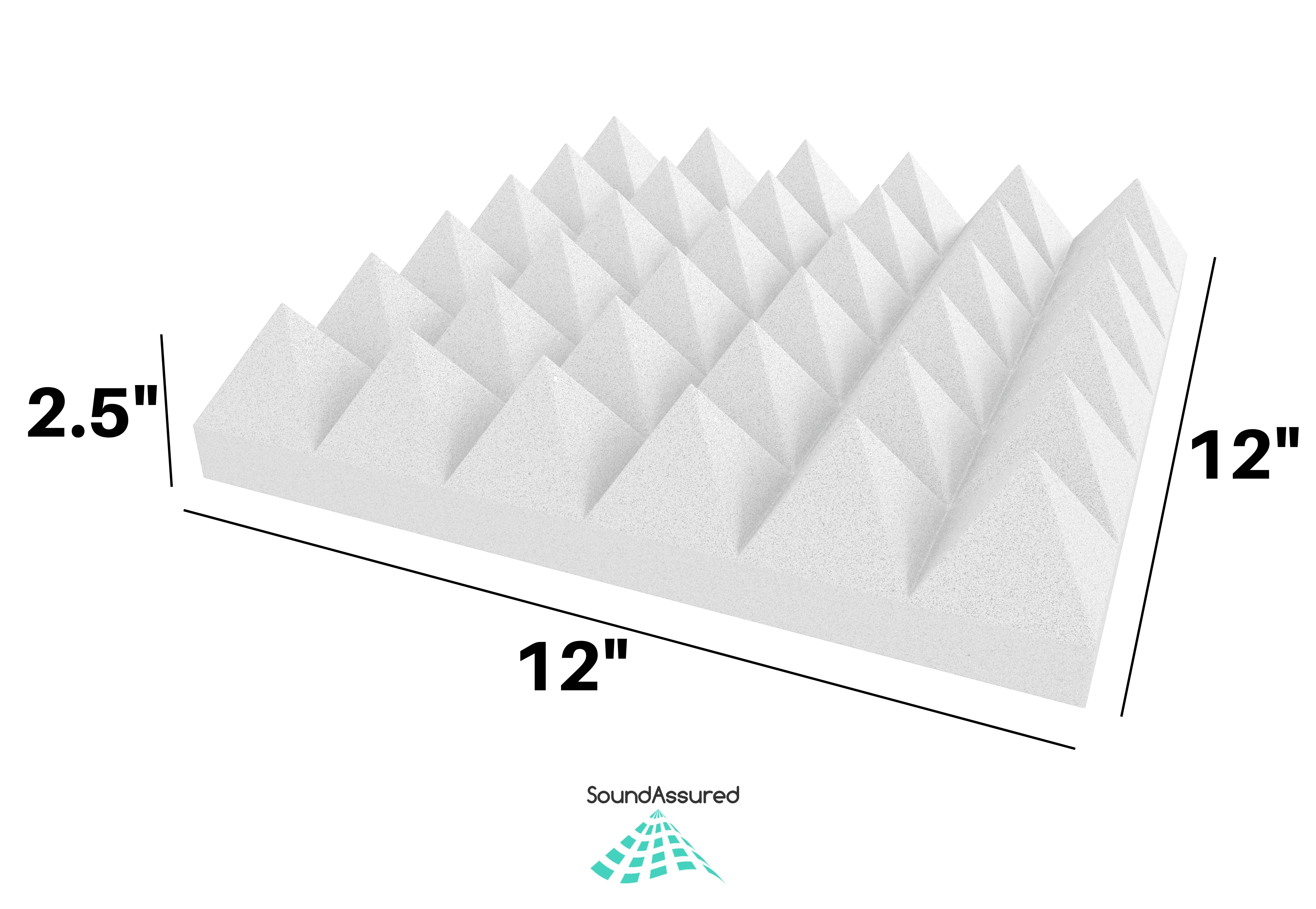 White Acoustic Foam Panels - 12x12x2.5" - Image 5