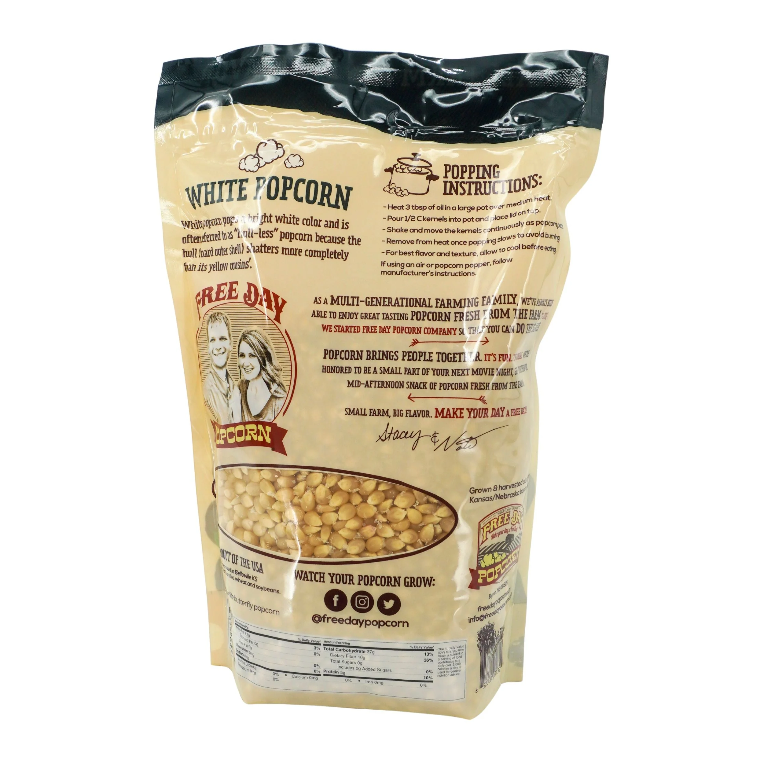 White Butterfly Un-Popped Popcorn | Pack of 2 | 3 lb | Non-GMO | Free Day Popcorn - Image 3