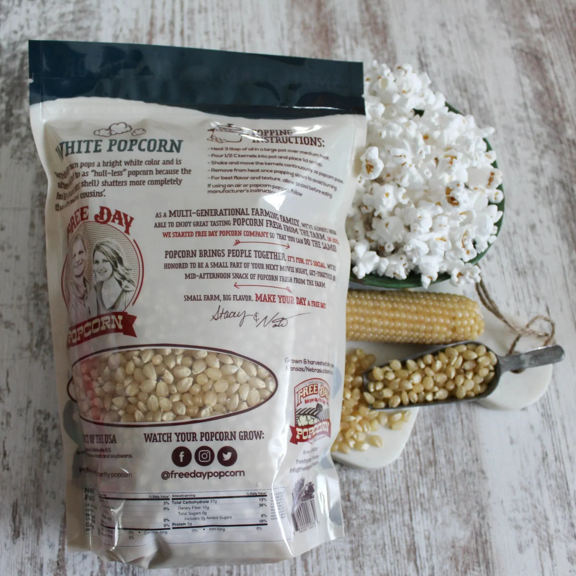 White Butterfly Un-Popped Popcorn | Pack of 2 | 3 lb | Non-GMO | Free Day Popcorn - Image 6