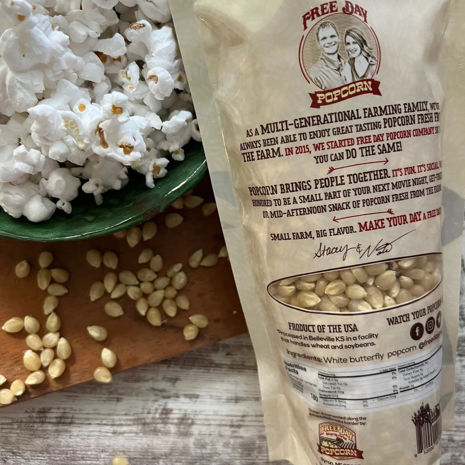 White Butterfly Un-Popped Popcorn | Pack of 3 | 1 lb | Non-GMO | Free Day Popcorn - Image 7
