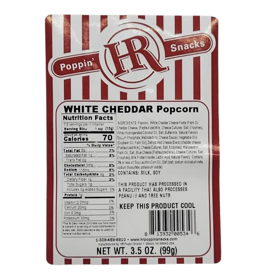 White Cheddar Popcorn | Pack of 2 | 3.5 oz | HR Poppin' Snacks - Image 7