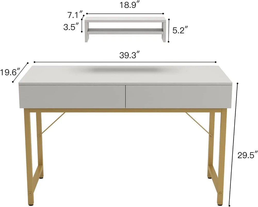 White Compact Makeup Table with Drawers - Image 6