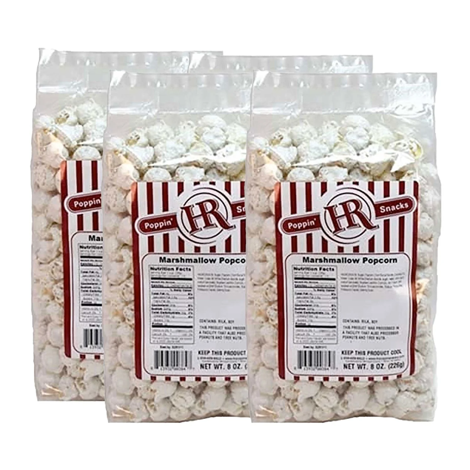 White Marshmallow Popcorn | Pack of 4 | 8 oz | HR Poppin' Snacks