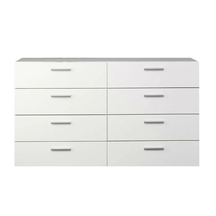 White Modern Bedroom 8-Drawer Double Dresser - Image 2