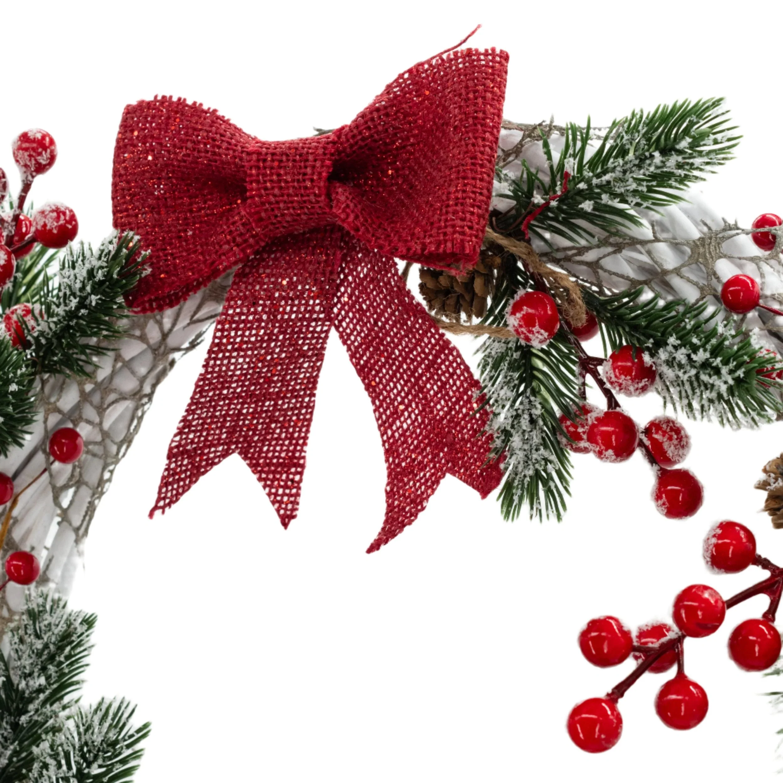 White/Red Winter Christmas Wreath | KJ Made - Image 3