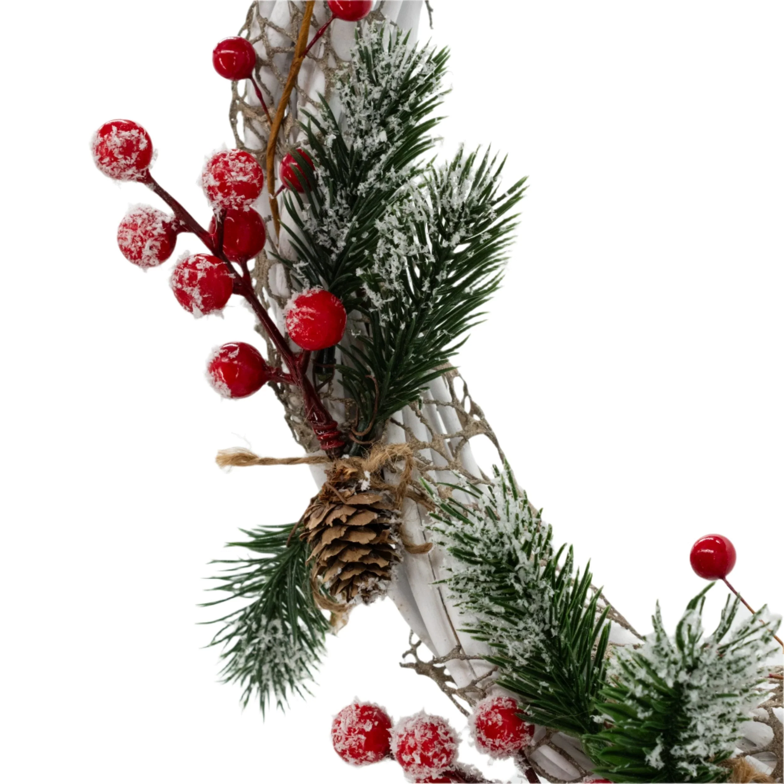 White/Red Winter Christmas Wreath | KJ Made - Image 4