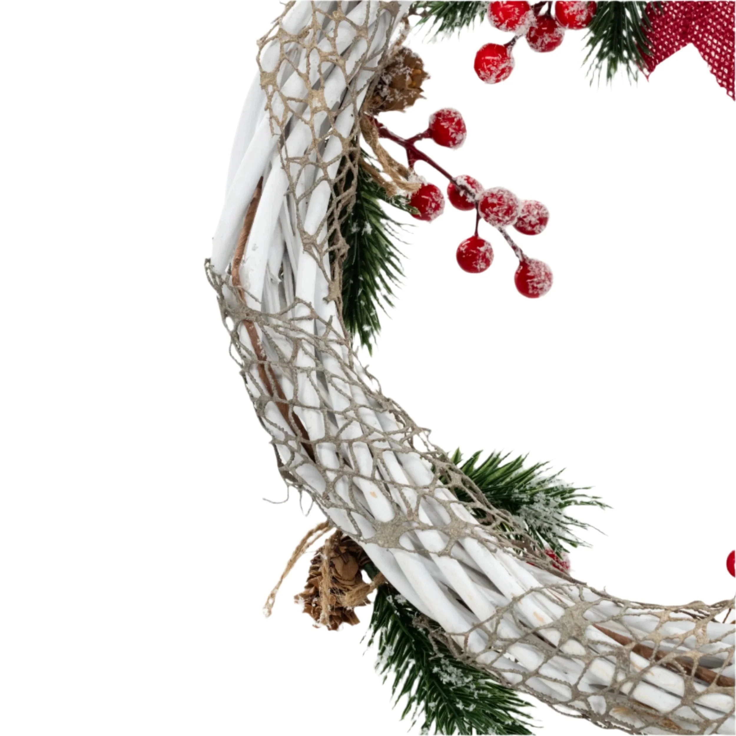 White/Red Winter Christmas Wreath | KJ Made - Image 5