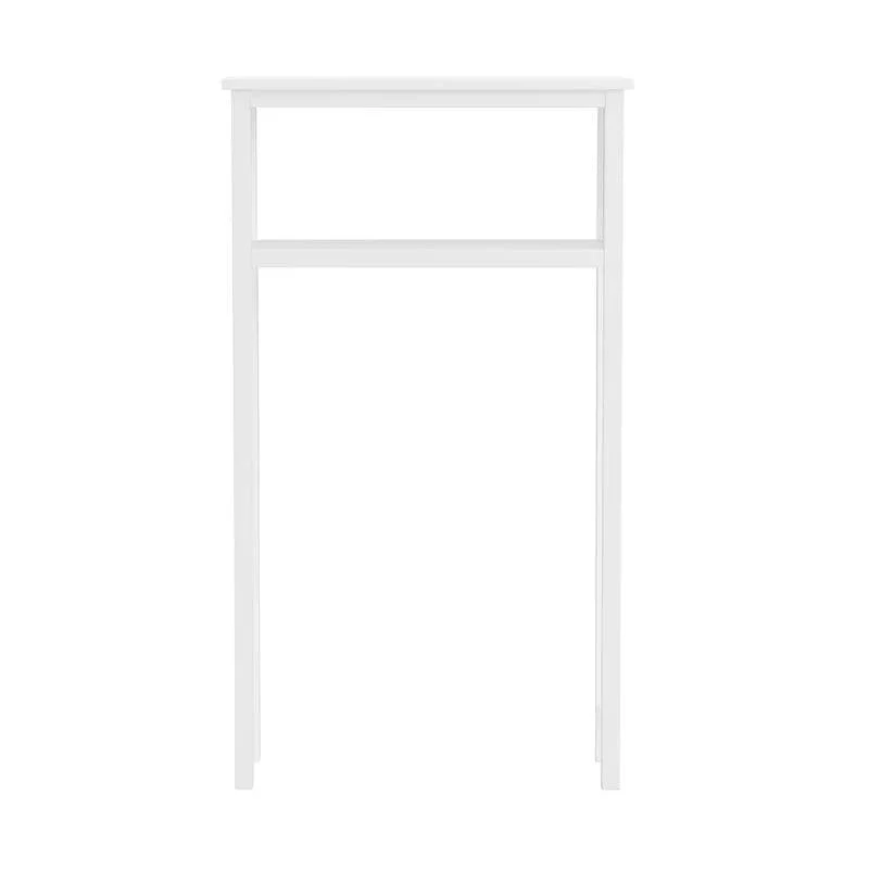 White Solid Wood Over the Toilet 1-Shelf Storage Rack - Image 5