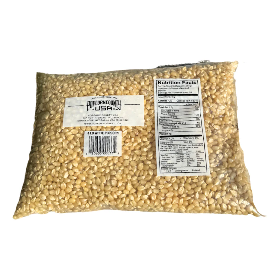 White Un-Popped Popcorn Kernels | 4 lb | Pack of 2 | Non-GMO | Popcorn County USA | North Loup Valley - Image 3