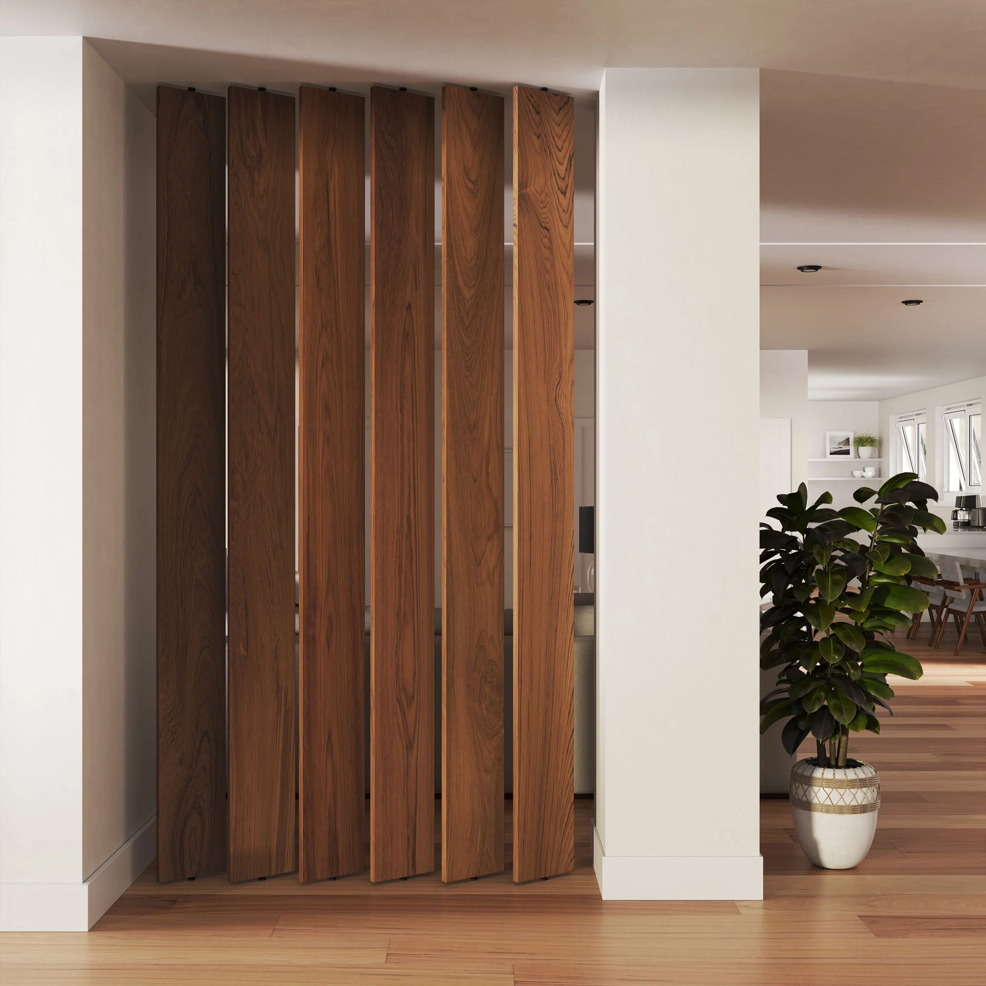 Wide Wood Slat Room Divider - Image 3