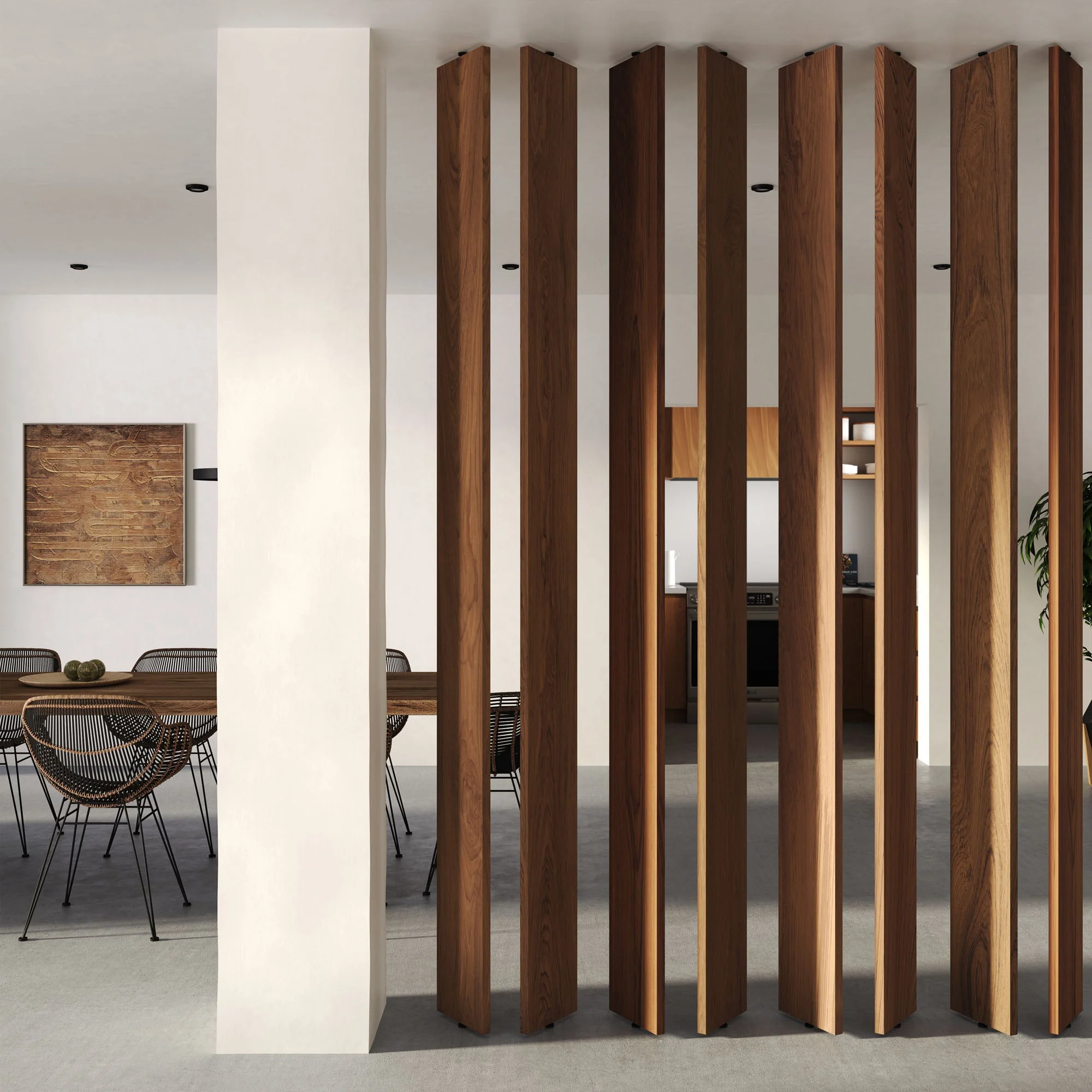 Wide Wood Slat Room Divider - Image 4