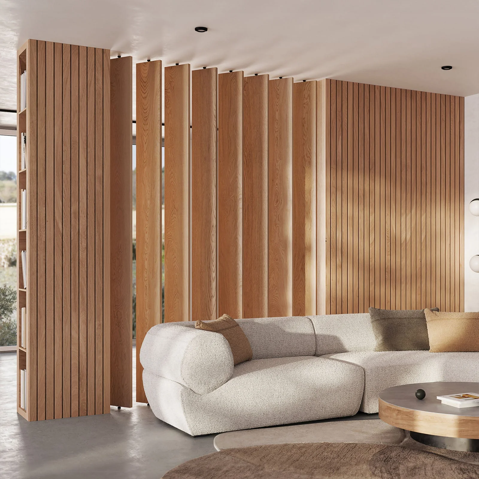 Wide Wood Slat Room Divider - Image 5