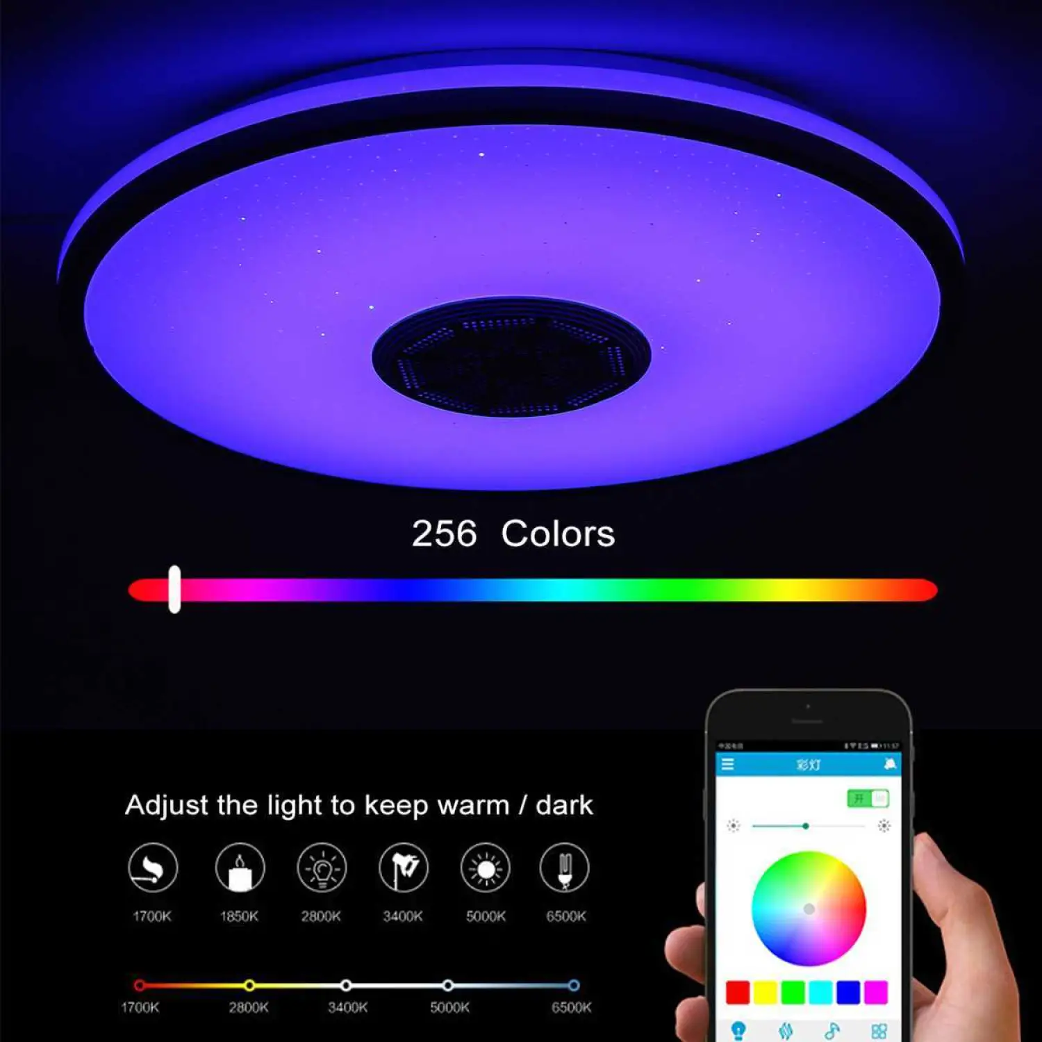 WiFi and Bluetooth LED Smart Ceiling Lights with App Control - Image 2