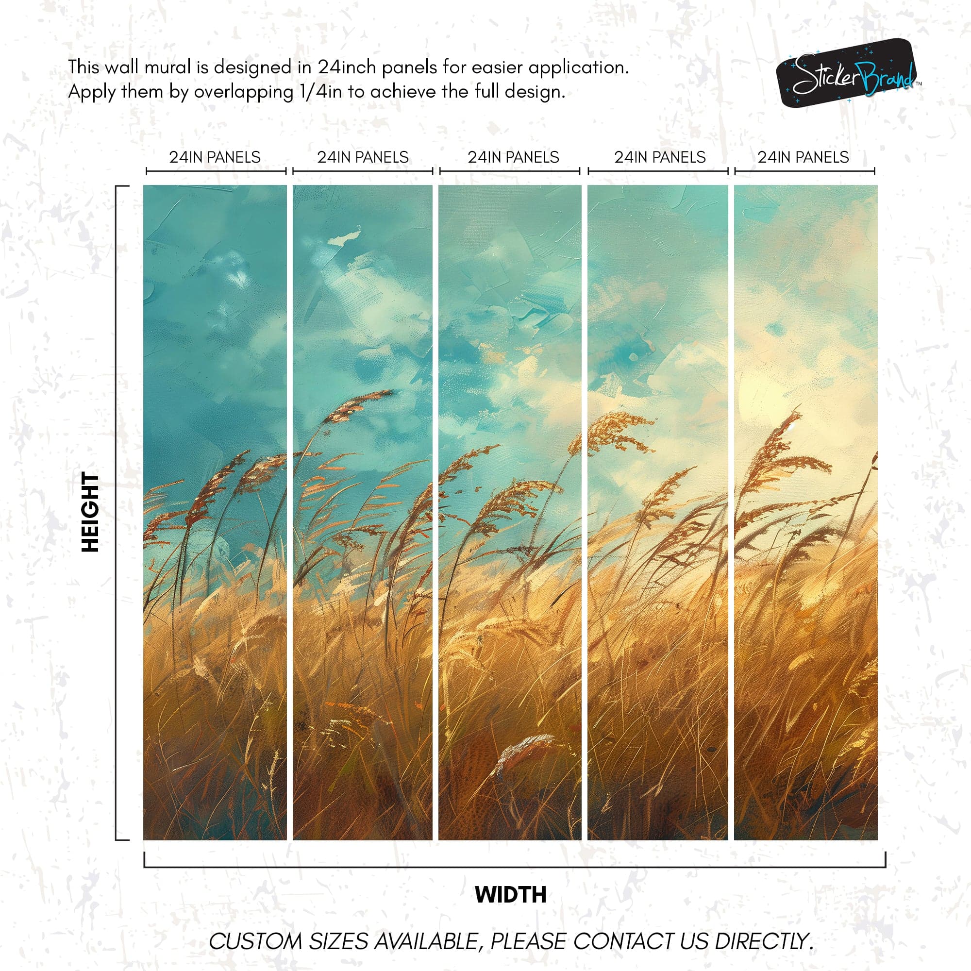 Wildgrass Wallpaper Mural. Rustic Country Farmhouse Theme. #7017 - Image 10